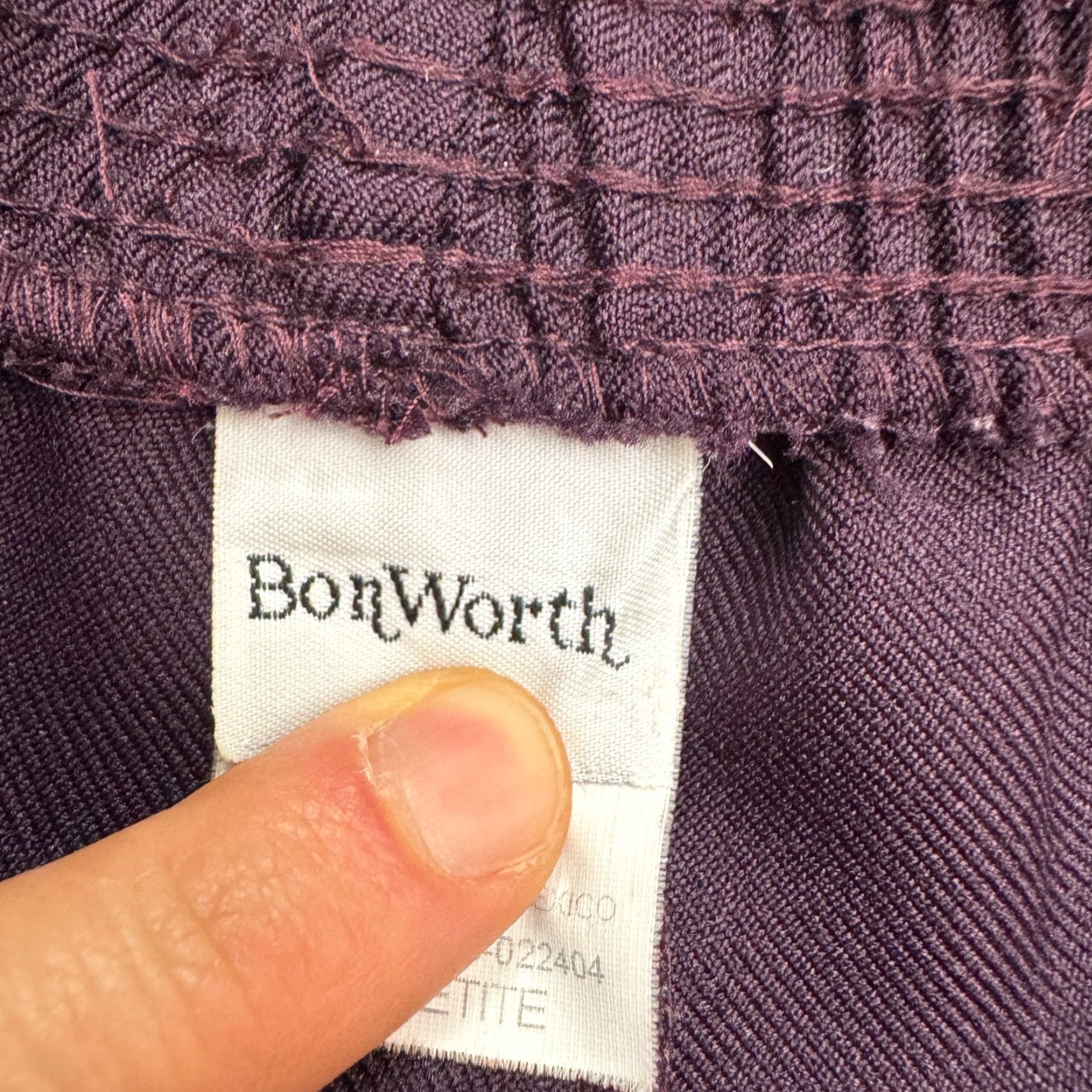 Vintage BonWorth Womens Large Petite Pull On Cropped Dress Pants Purple Elastic Size 36" / US 14 / IT 50 - 5 Thumbnail