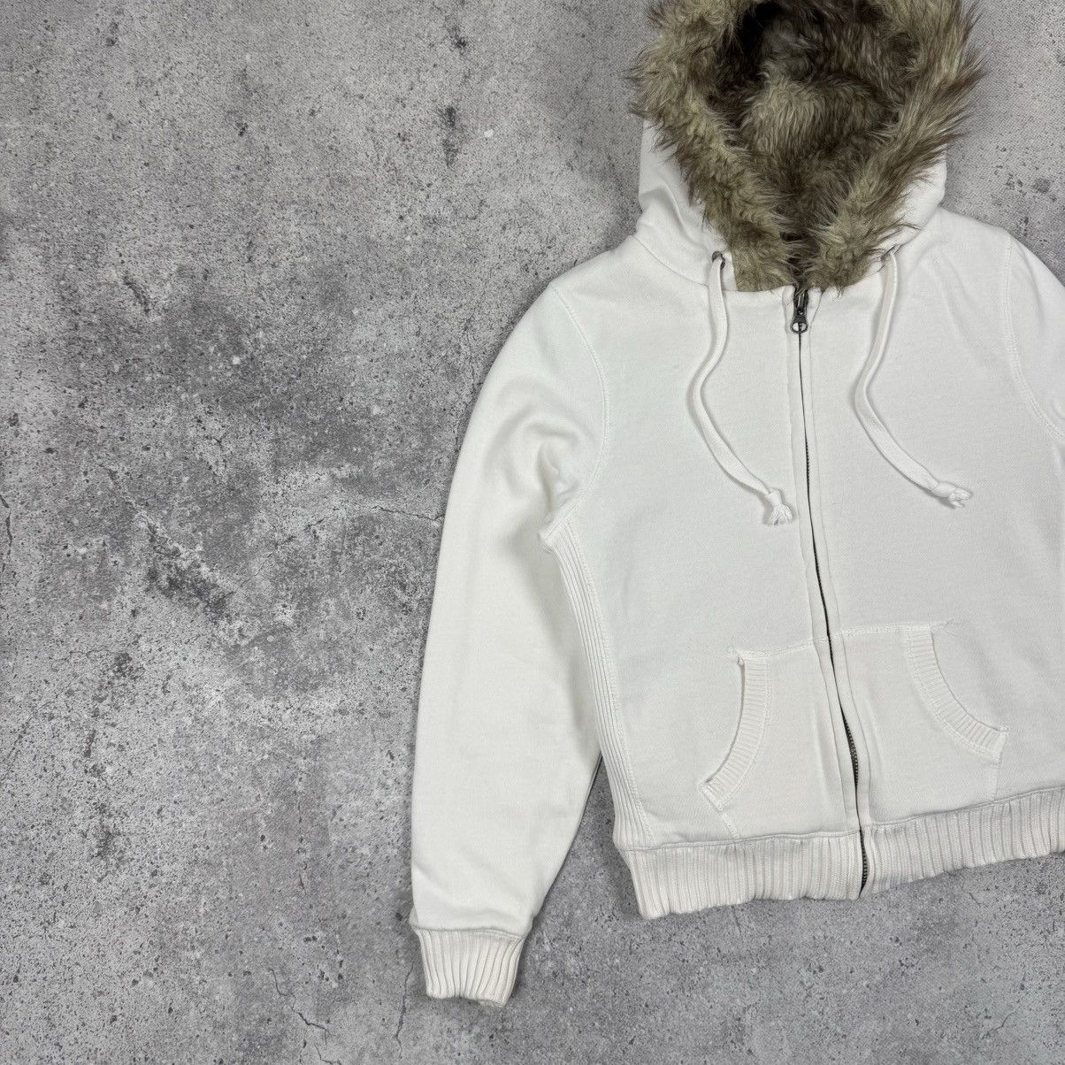 Vintage Japanese Brand Y2K LGB Style Faux Fur Zip Hoodie