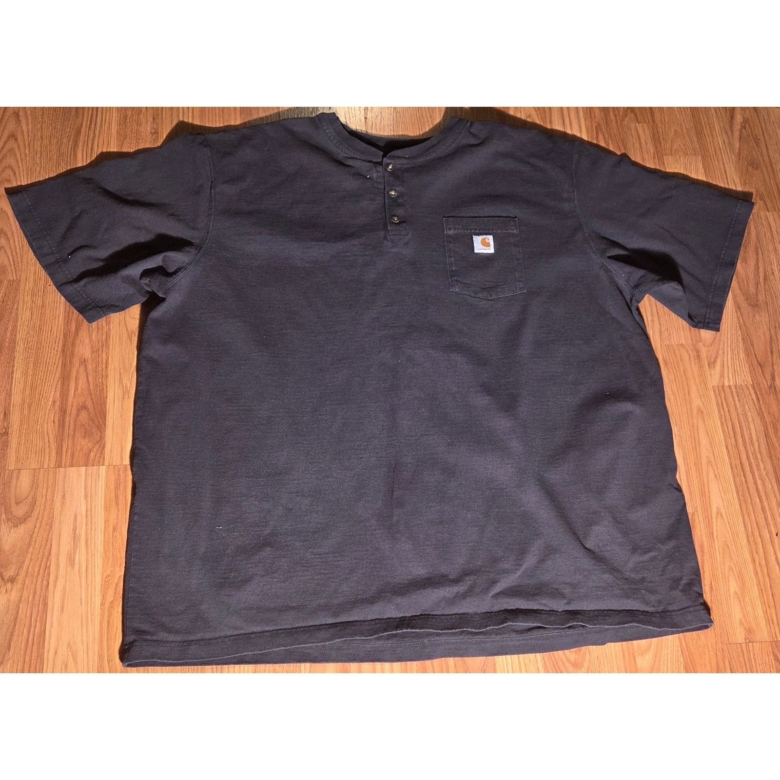 Carhartt Carhartt Men's 4X Black Heavyweight Baggy Henley Shirt Size US XXL / EU 58 / 5 - 5 Thumbnail