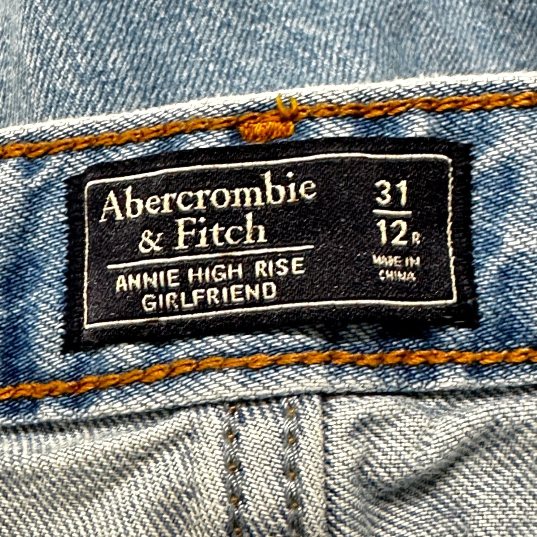 Abercrombie & Fitch Abercrombie & Fitch Jeans Women Size 10 High Rise Girlfriend Raw Hem 5-Pocket Denim Blue Size 24" / US 00 / IT 34 - 6 Thumbnail