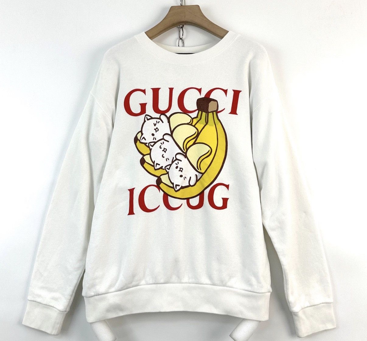 Gucci Gucci x Banany White Banana Cat Sweatshirt K12 Size S / US 4 / IT 40 - 1 Thumbnail