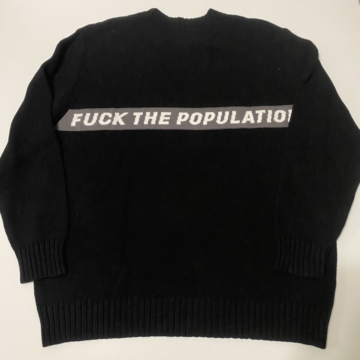 Fuck The Population FTP Spellout Knit Sweater Size US L / EU 52-54 / 3 - 2 Thumbnail