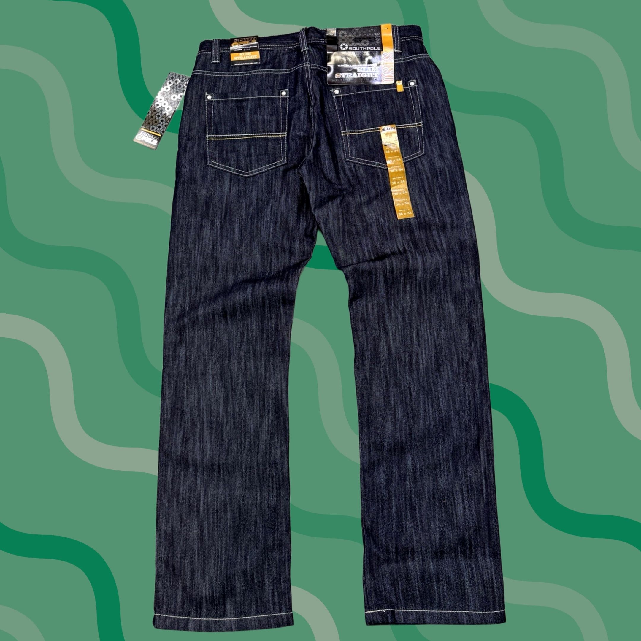 Southpole Southpole Jeans Mens 36 x 34 Indigo Baggy Hip Hop Y2K Vintage NWT 90s Skater Denim Straight 5-Pocket Blue Cotton Blend Jeans Mens Size US 36 / EU 52 - 1 Thumbnail