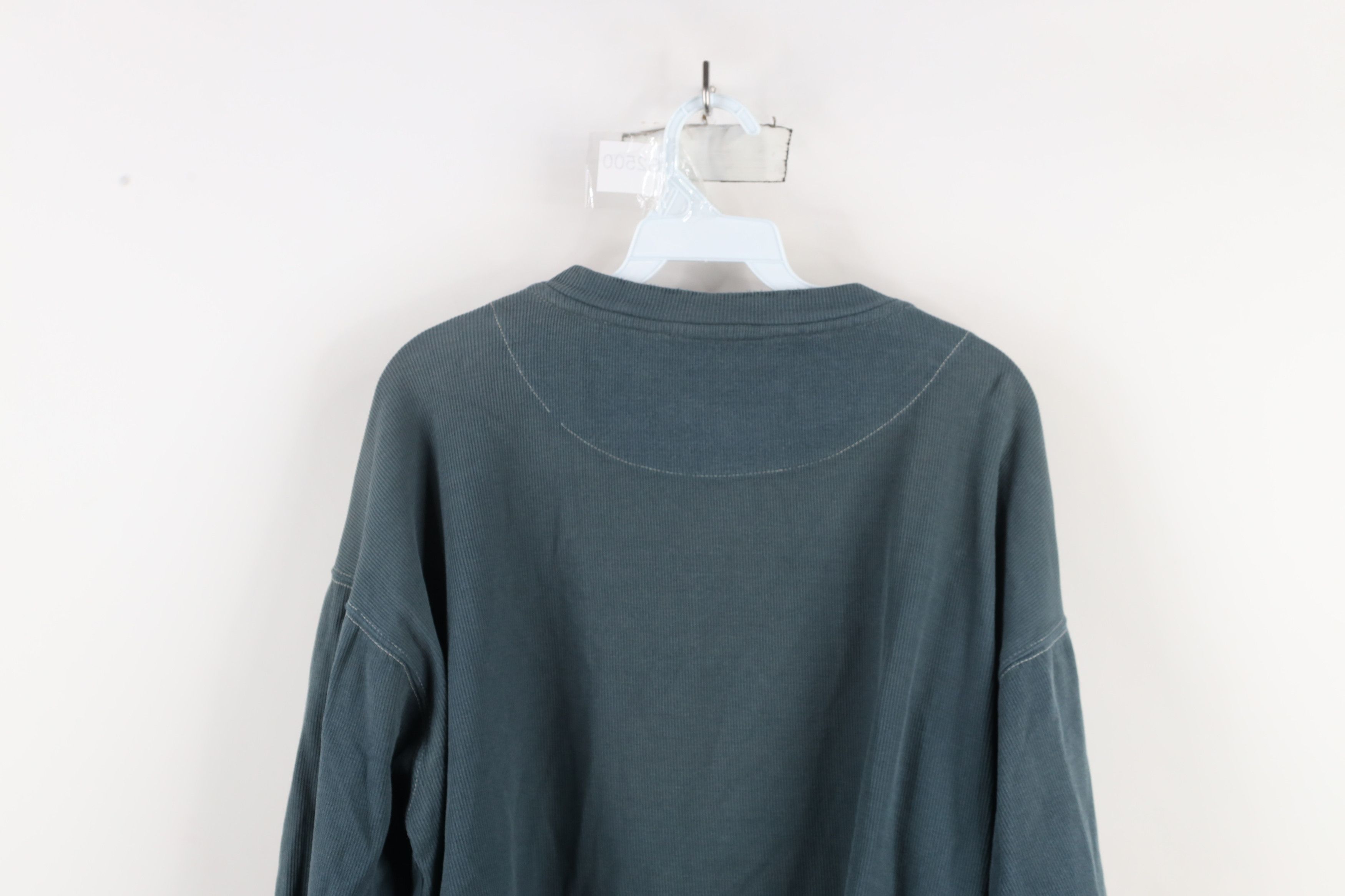 Vintage Vintage 90s Streetwear Ribbed Knit Boxy Fit Henley T-Shirt Size US L / EU 52-54 / 3 - 14 Thumbnail