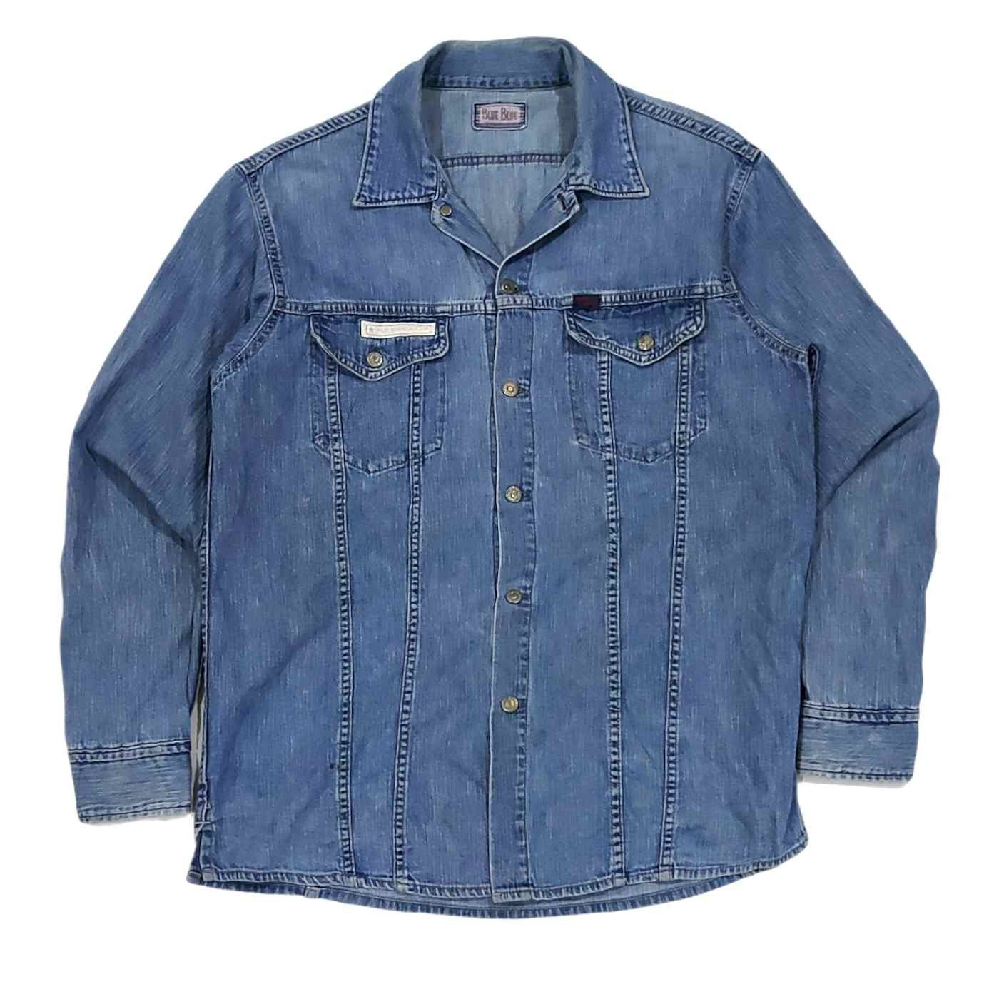 Blue Blue Japan Rare! Vintage Blue/Blue Japan Denim Button Up Shirt Size US M / EU 48-50 / 2 - 1 Thumbnail