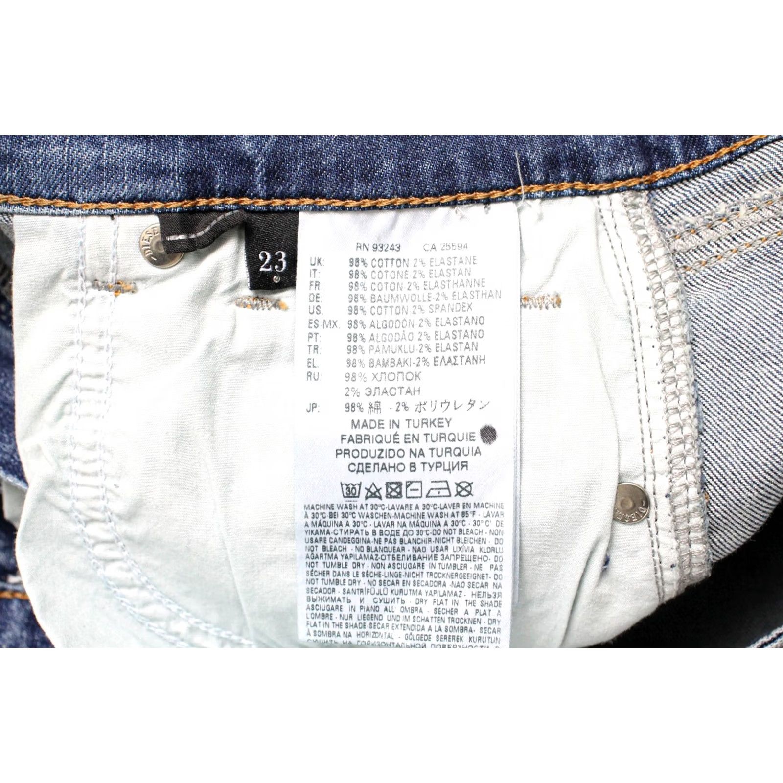 Diesel DIESEL DE SABY 0KARG Shorts Women's W23 Blue Denim Zip Fly Stretch Pockets Size 40" / US 18 - 6 Thumbnail