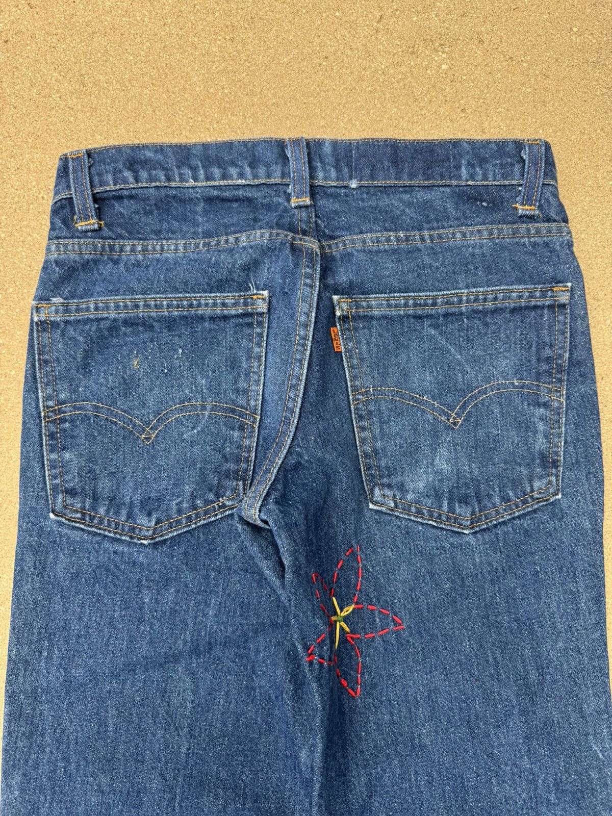 Levi's Vtg 80’s Levi’s 684 Orange Tab Bellbottom Floral Jeans 28x29 Size US 28 / EU 44 - 7 Thumbnail