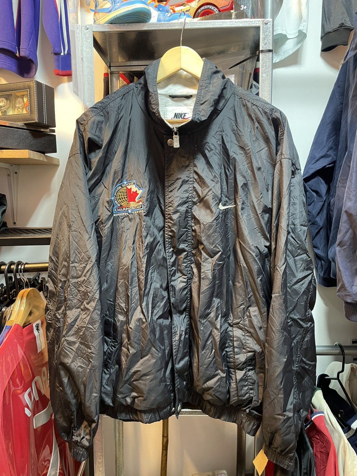 Nike Vintage Nike Team Hockey Windbreaker Jacket Size US XL / EU 56 / 4 - 1 Thumbnail