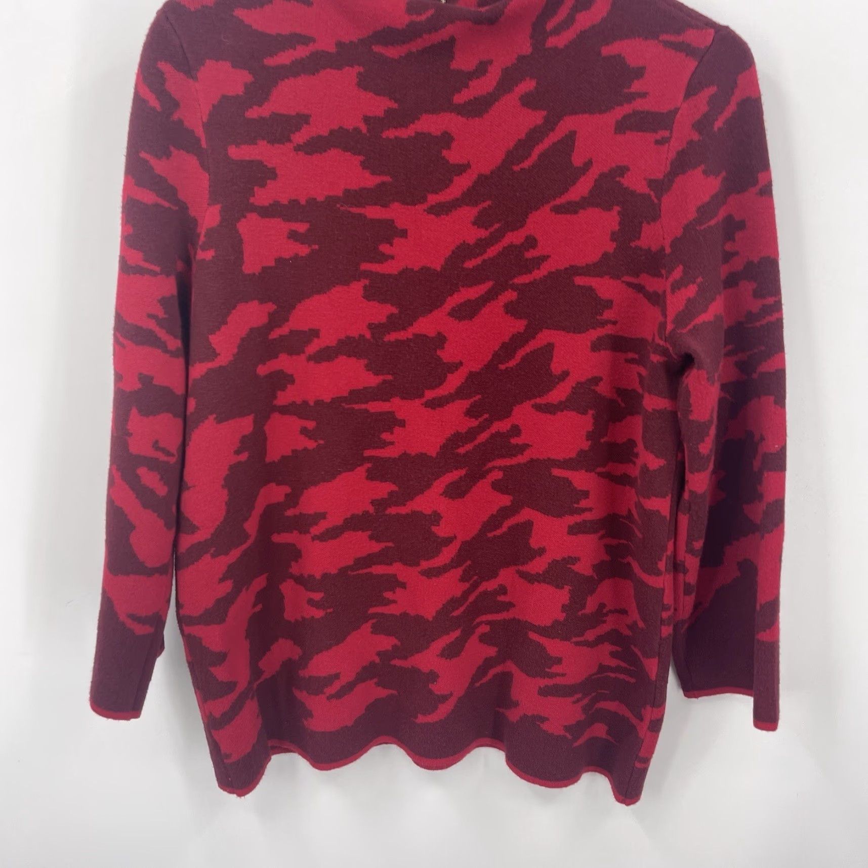 Vintage Chicos Sweater Womens L Back Zip Mock-Neck Casual Knit Red Vintage No (adjust to rules) Size L / US 10 / IT 46 - 4 Thumbnail