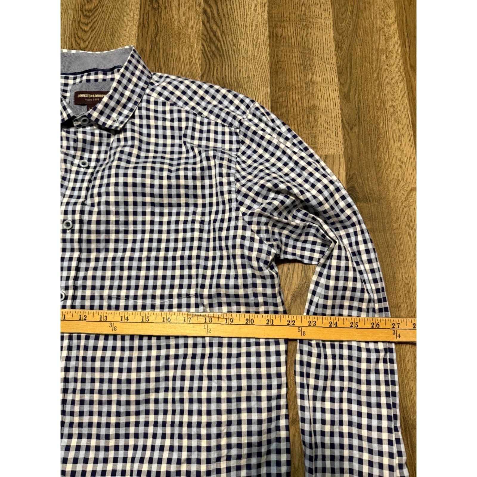 Johnston & Murphy Johnston & Murphy Shirt Men Large Blue Plaid Long Sleeve Button-Up Size US L / EU 52-54 / 3 - 6 Thumbnail