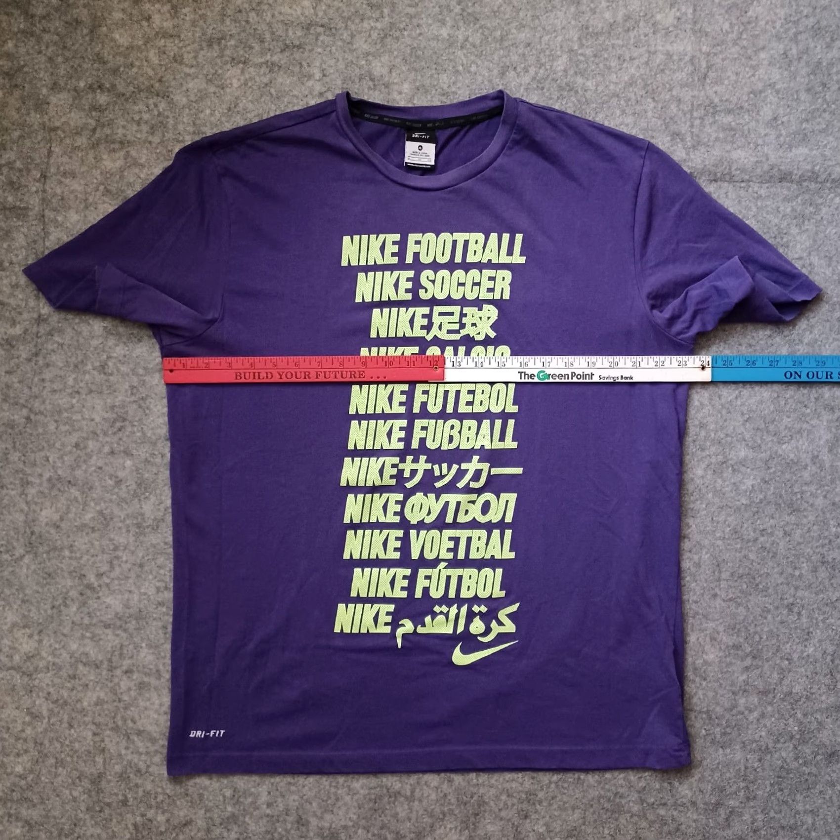 Nike Nike Dri-FIT Soccer T-Shirt Mens XL Purple Swoosh Logo Cassette Languages Size US XL / EU 56 / 4 - 4 Thumbnail