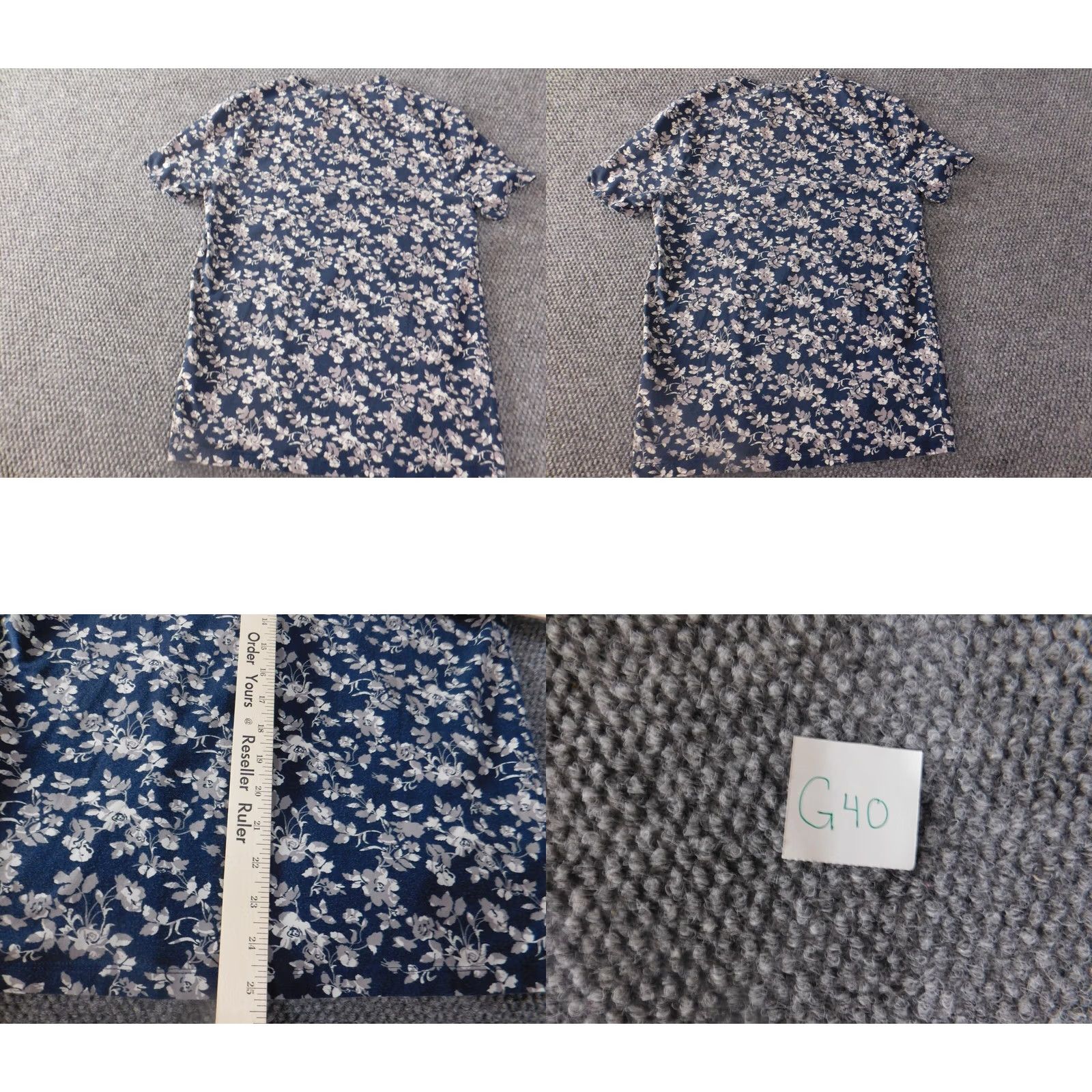 Express Express Womens Blouse S Blue Floral Graphic Tee Stretch Short Sleeve Crew Neck Pullover Cotton Spandex Casual Knit Shirt Regular Women Blouse Size S / US 4 / IT 40 - 8 Thumbnail