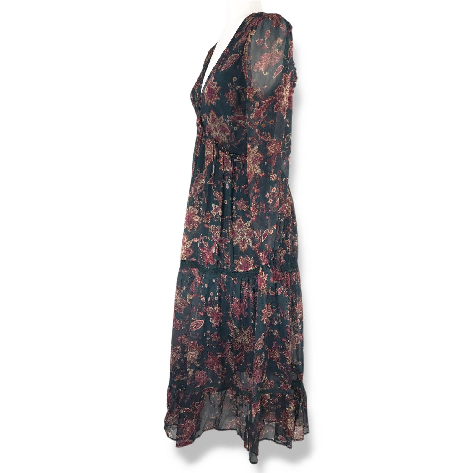 Other NWT Band of the Free Empire Midi Dress M 8-10 Pine Paisley Size M / US 6-8 / IT 42-44 - 2 Thumbnail