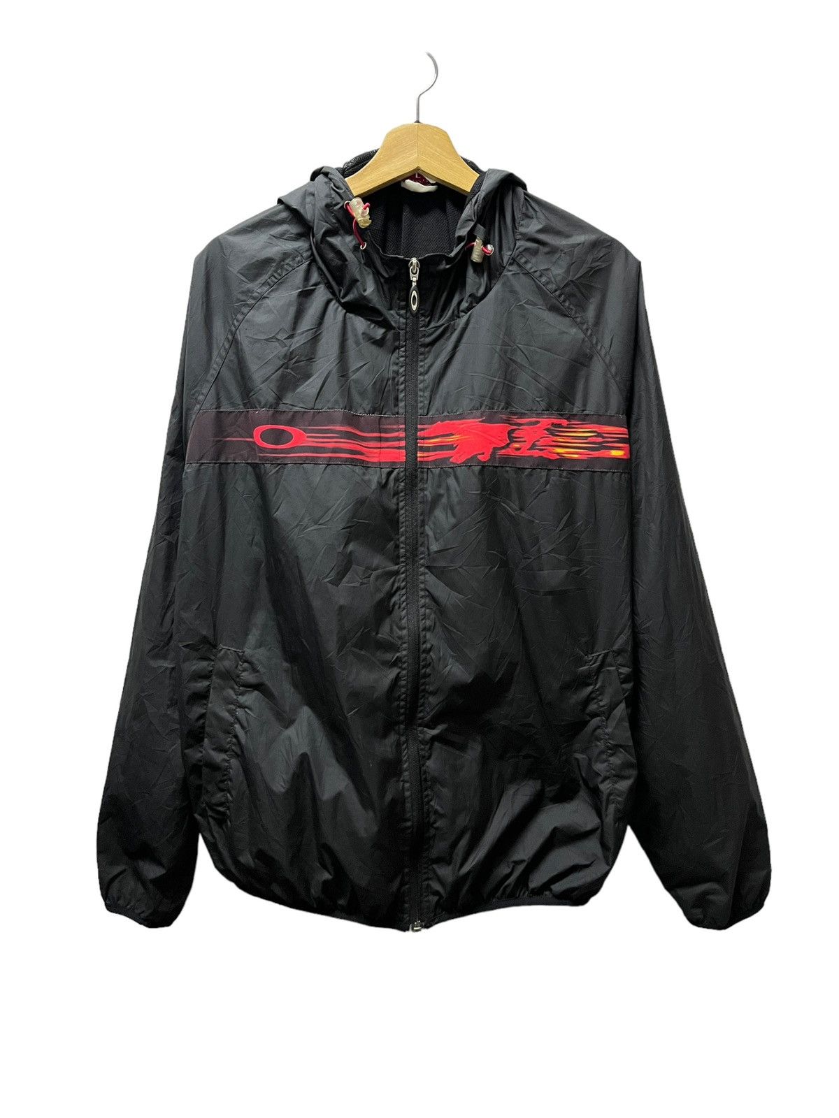 Oakley × Vintage 🔥Vintage Oakley Fire Skull Windbreaker Size US L / EU 52-54 / 3 - 1 Thumbnail