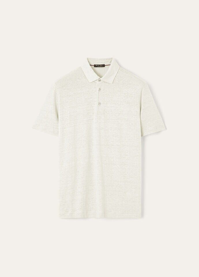 Loro Piana o1w1db10725 FAI1314 Linen Polo Shirt in Off White Size US L / EU 52-54 / 3 - 1 Thumbnail