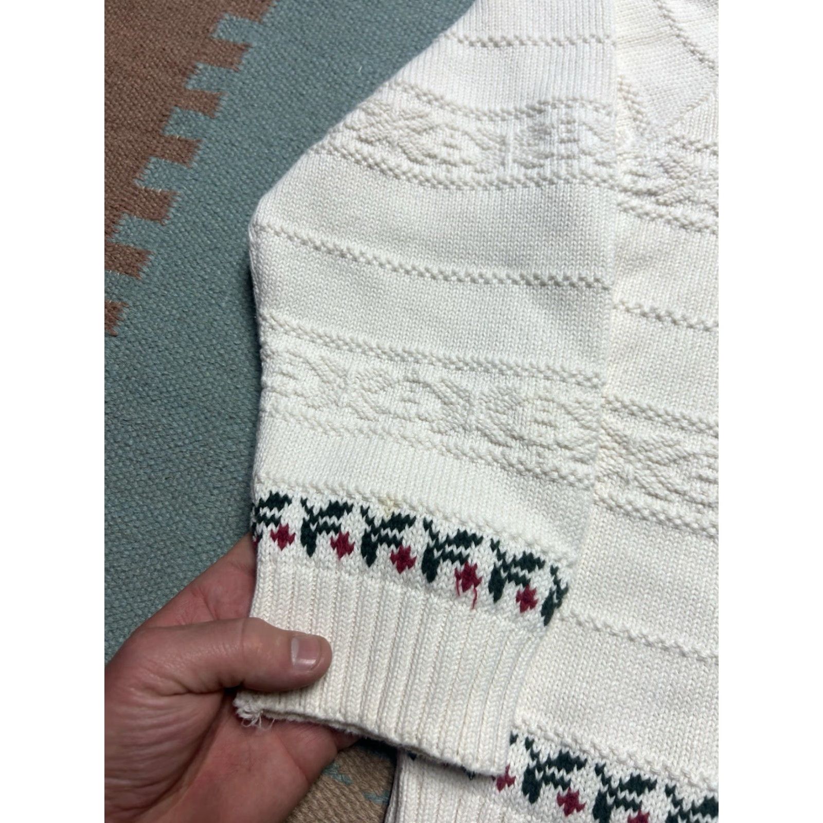 Vintage VINTAGE Cabela’s Cotton Knit Sweater Embroidered Birds Nature Flaws Womens Large L White Pullover Knit Shirt 60s 70s? Size L / US 10 / IT 46 - 2 Thumbnail