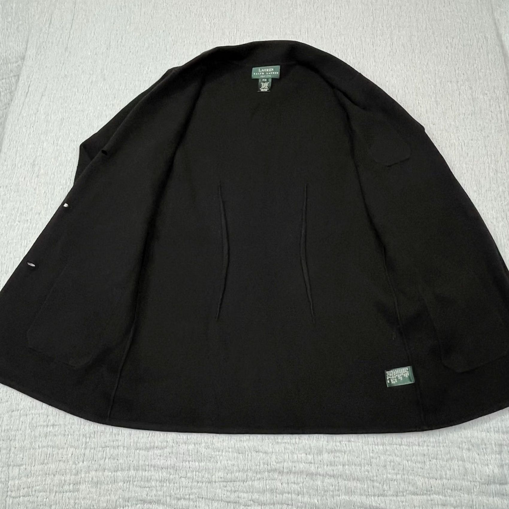 Ralph Lauren VINTAGE Lauren Ralph Cardigan Womens PS Black Cotton Classic Crest Blazer Pockets Size S / US 4 / IT 40 - 4 Thumbnail