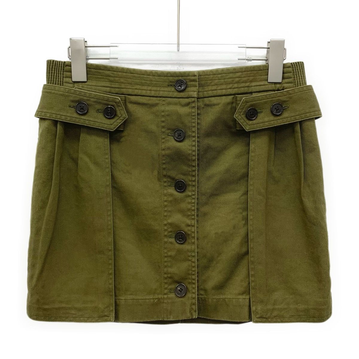 Yves Saint Laurent Yves Saint Laurent Army Green Button Design Mini Skirt K26WX Size 25" / US 0 / IT 36 - 1 Thumbnail