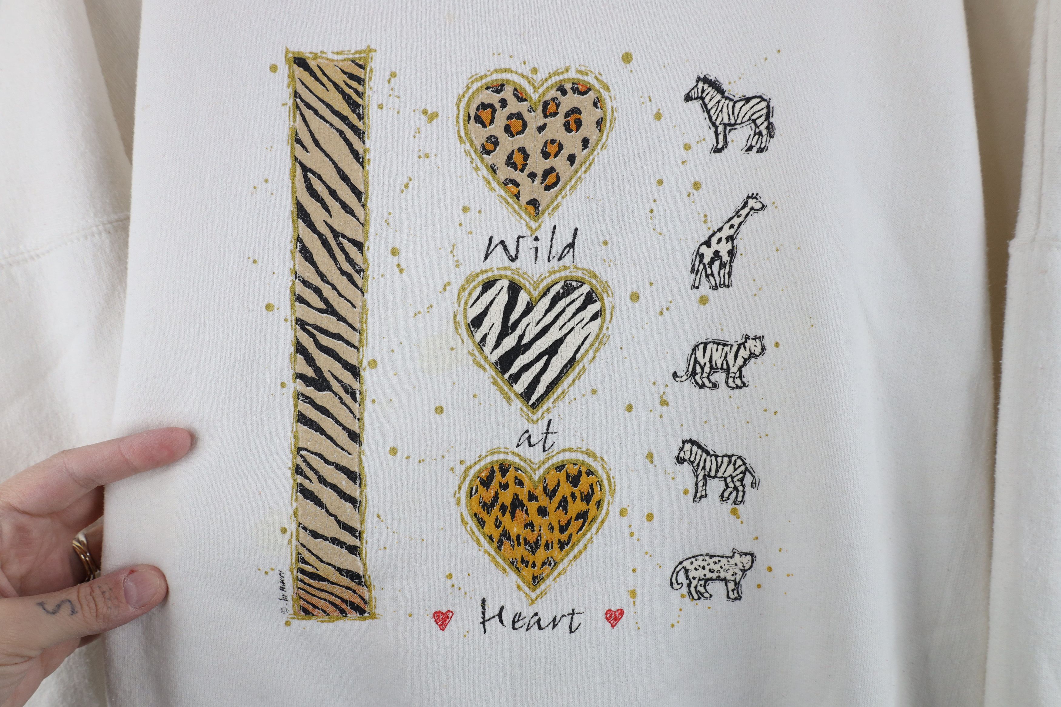 Vintage Vintage 90s Streetwear Wild At Heart Safari Sweatshirt Size XXL / US 16-18 / IT 52-54 - 4 Thumbnail