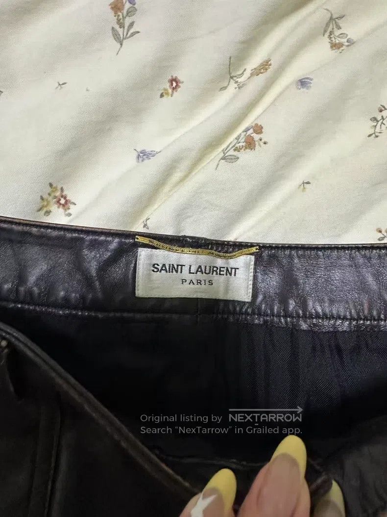 Saint Laurent Paris Saint Laurent Paris Leather Shorts Skirt Size 33" - 2 Thumbnail