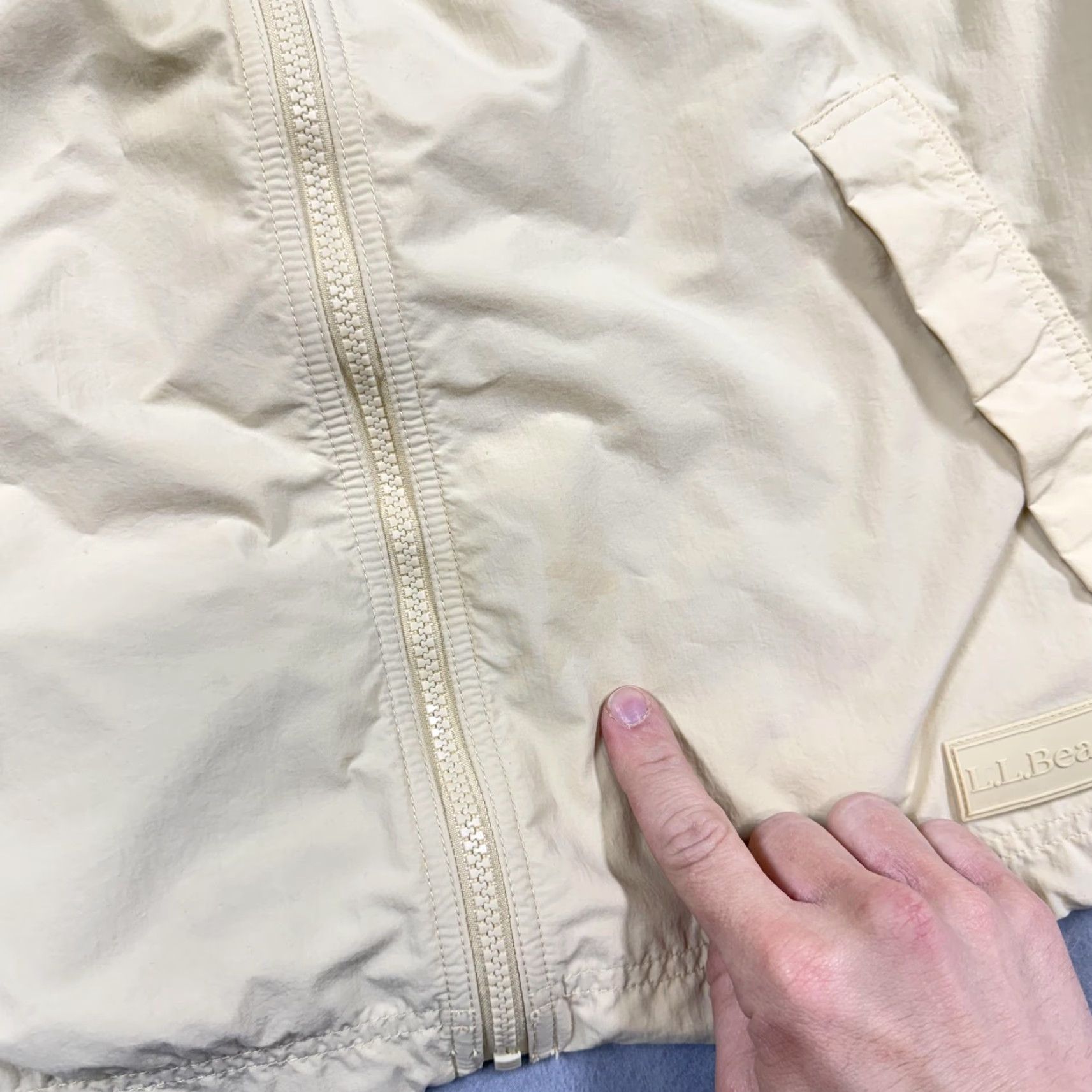 Vintage L.L. Bean Jacket Mens Large White Hooded Nylon Windbreaker Full Zip Lightweight Jacket Size US L / EU 52-54 / 3 - 2 Thumbnail