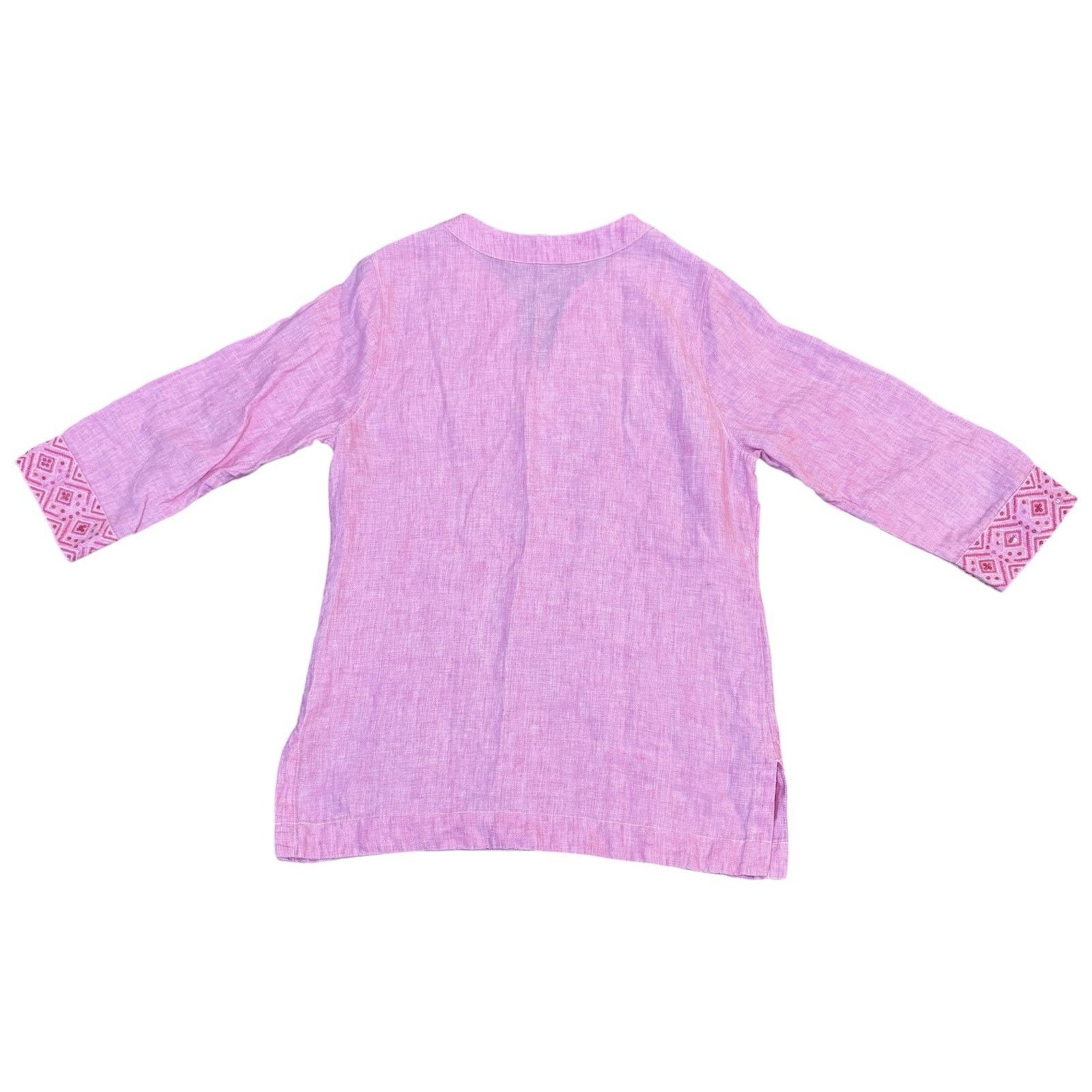 Tommy Bahama Tommy Bahama Tunic Top Sunset Chambray Linen Hot Pink Small Size S / US 4 / IT 40 - 7 Thumbnail