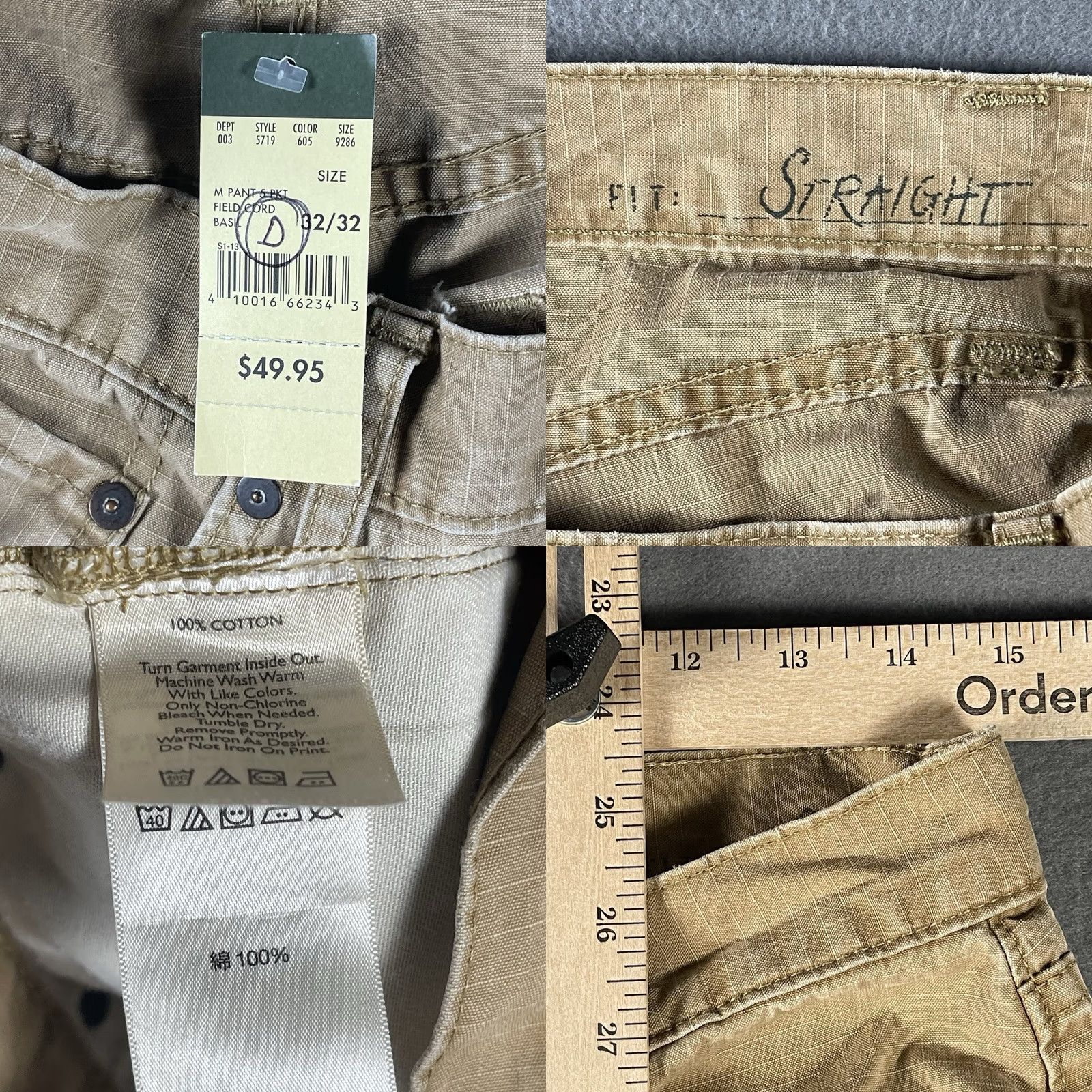 Eddie Bauer Eddie Bauer Jeans Mens 30x32 Tan Denim Straight Fit Distressed 5-Pocket Western USA 90s Retro Nature Outdoors Mens Size US 30 / EU 46 - 8 Thumbnail