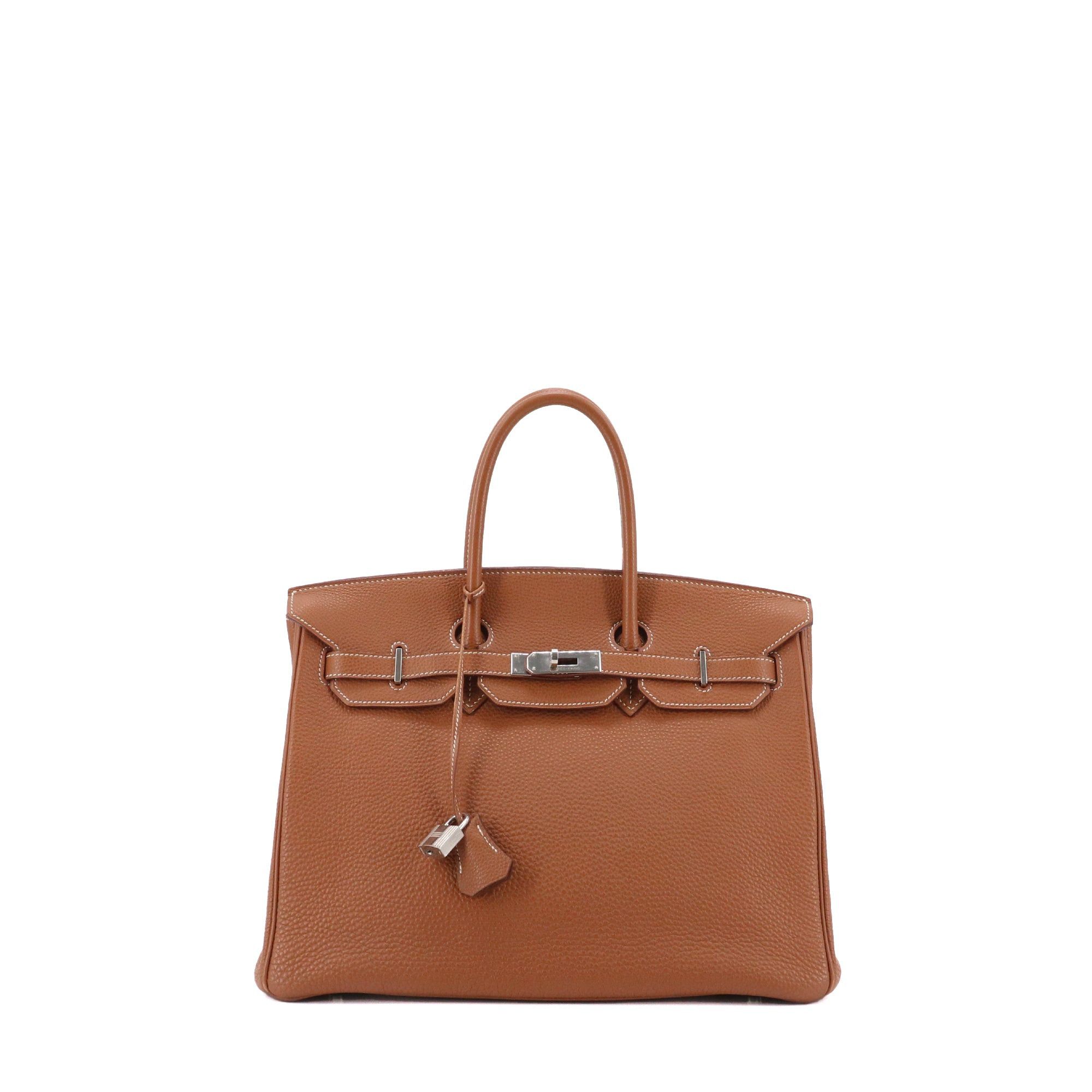 Hermes HERMÈS - Hermès Birkin 35 handbag in gold togo leather Size ONE SIZE - 1 Thumbnail