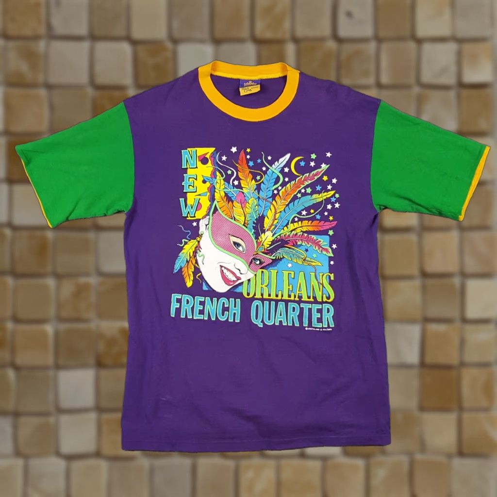Vintage VINTAGE 90s Marti Gras New Orleans T-Shirt Men Small Purple Festival USA Cotton Embroidered Logo Retro Y2K Size US S / EU 44-46 / 1 - 1 Thumbnail