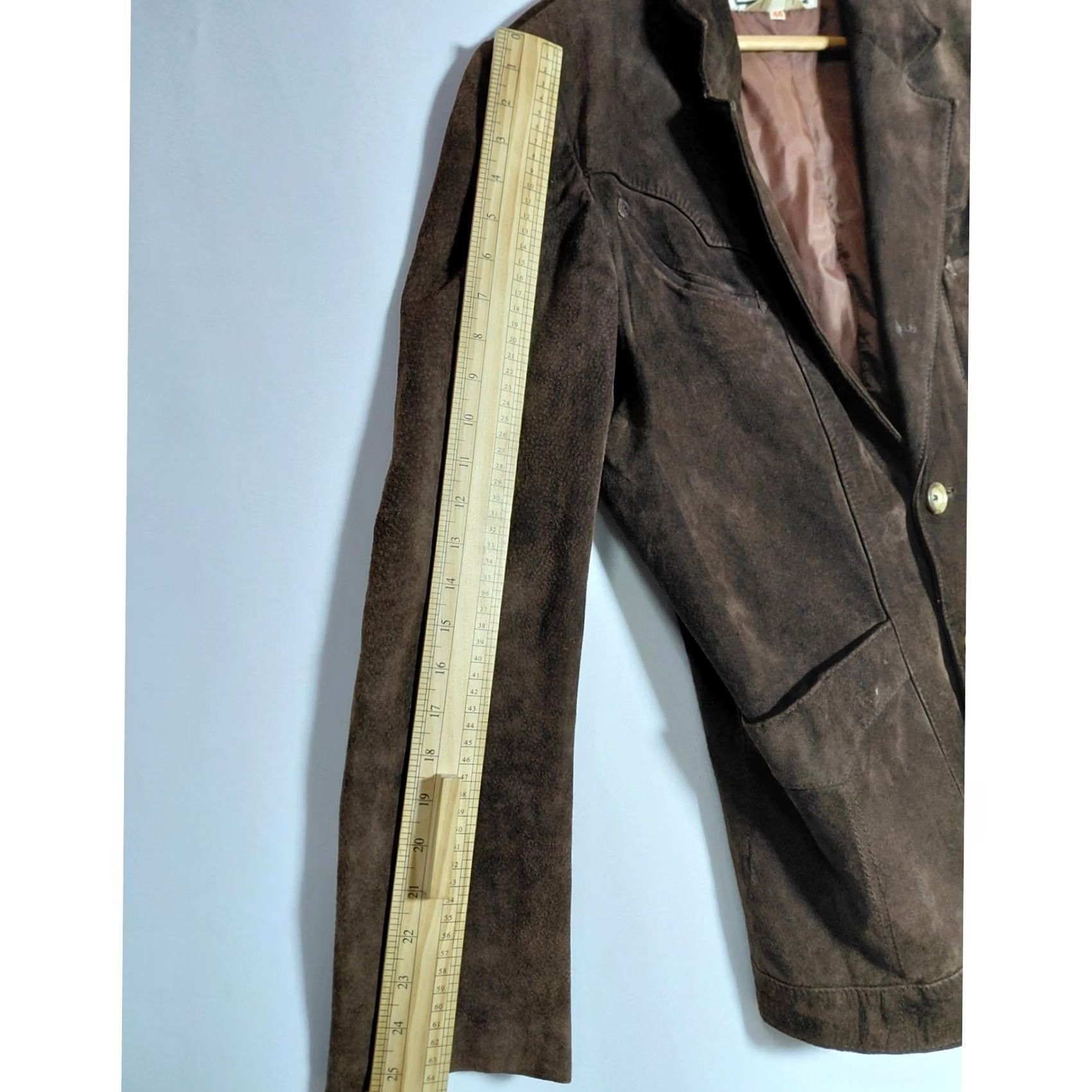 Vintage CHESS KING Blazer Men 44 Brown Leather Button Lined Nylon Solid Long Sleeve Casual Business Vintage No Size US XXL / EU 58 / 5 - 6 Thumbnail
