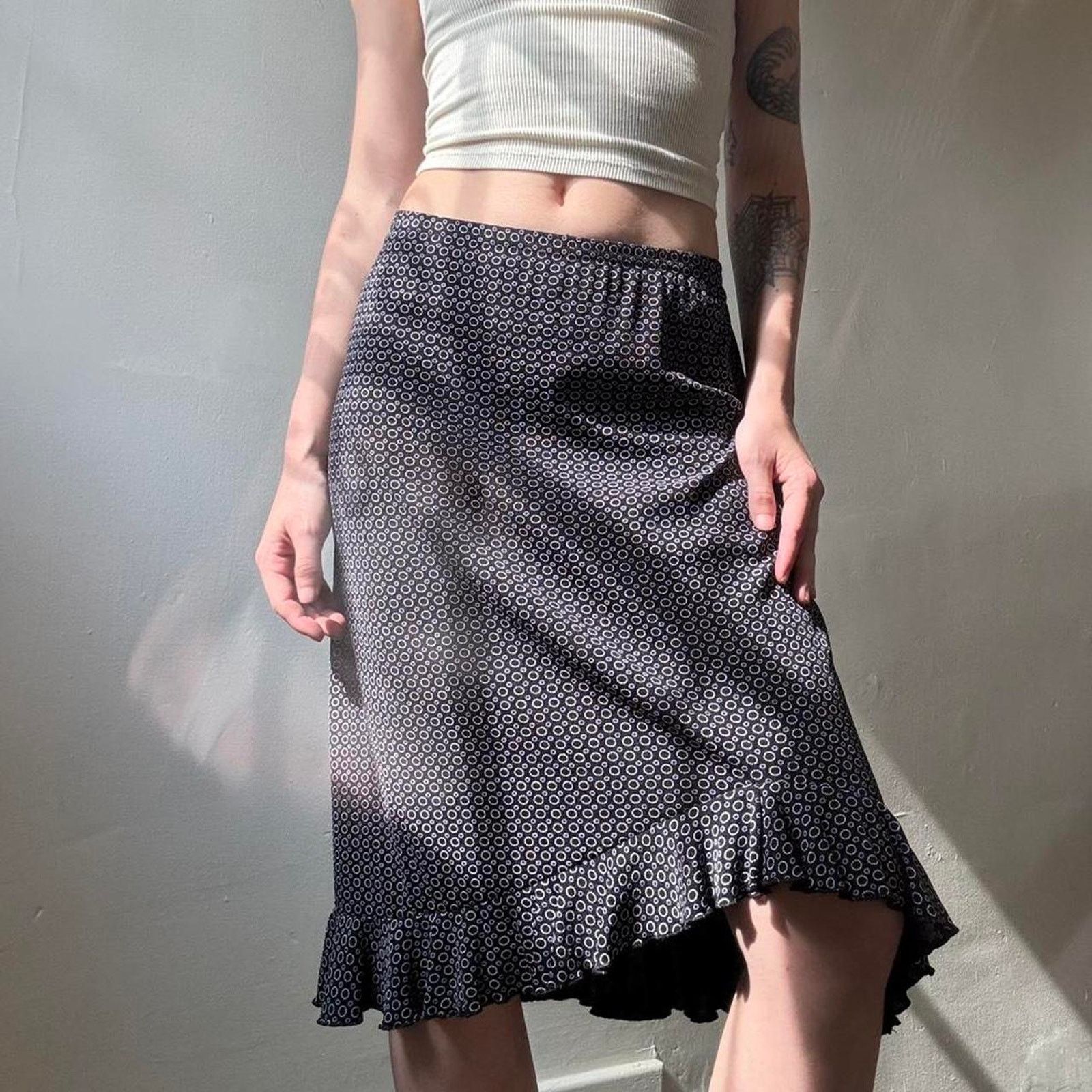 Vintage Vintage Briggs Polka Dot Asymmetrical Skirt Large Petite Size 31" - 1 Preview