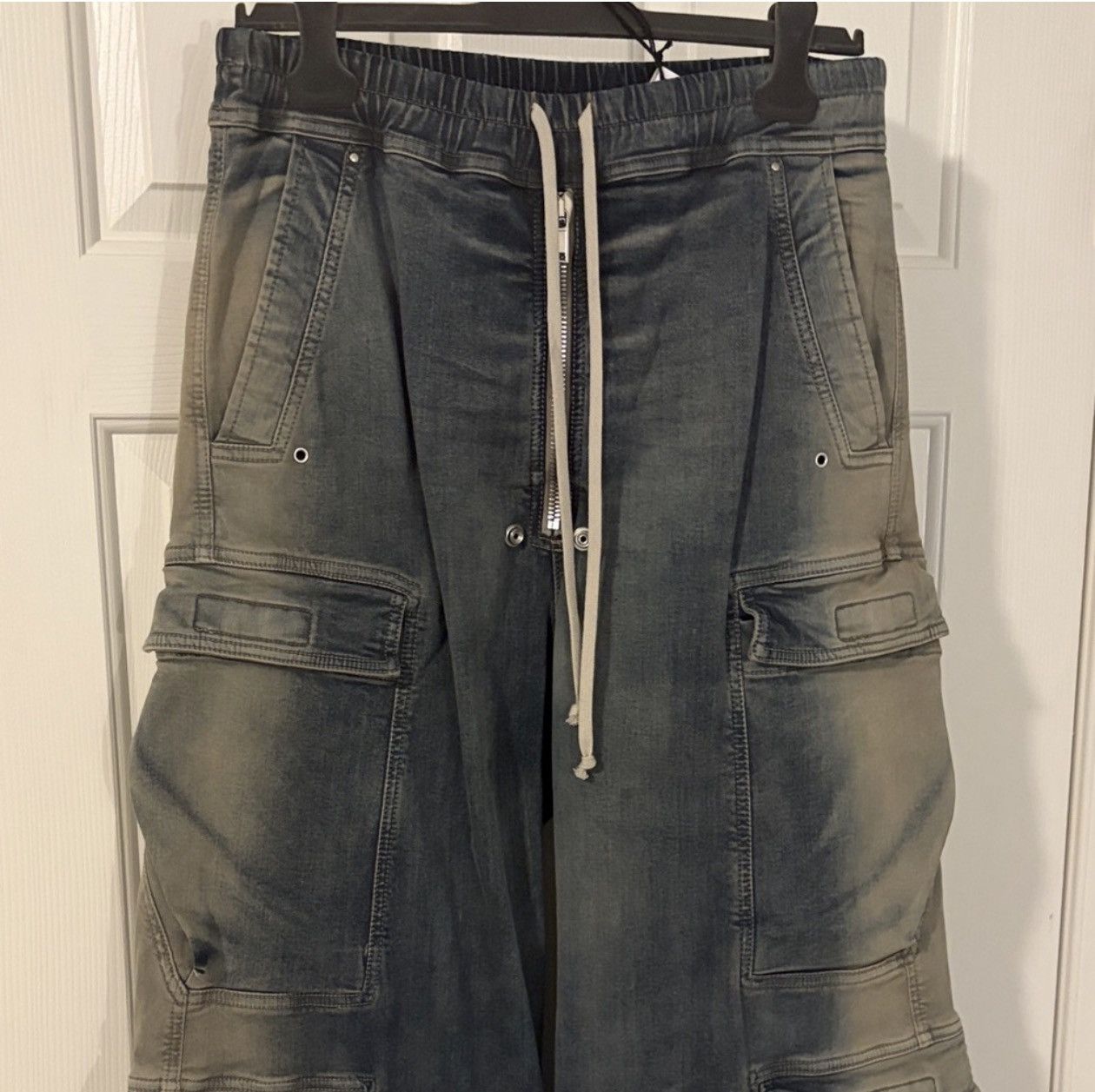 Rick Owens Rick Owens Runway Double Cargo Jumbo Bela Drawstring Denim Size US 36 / EU 52 - 2 Thumbnail
