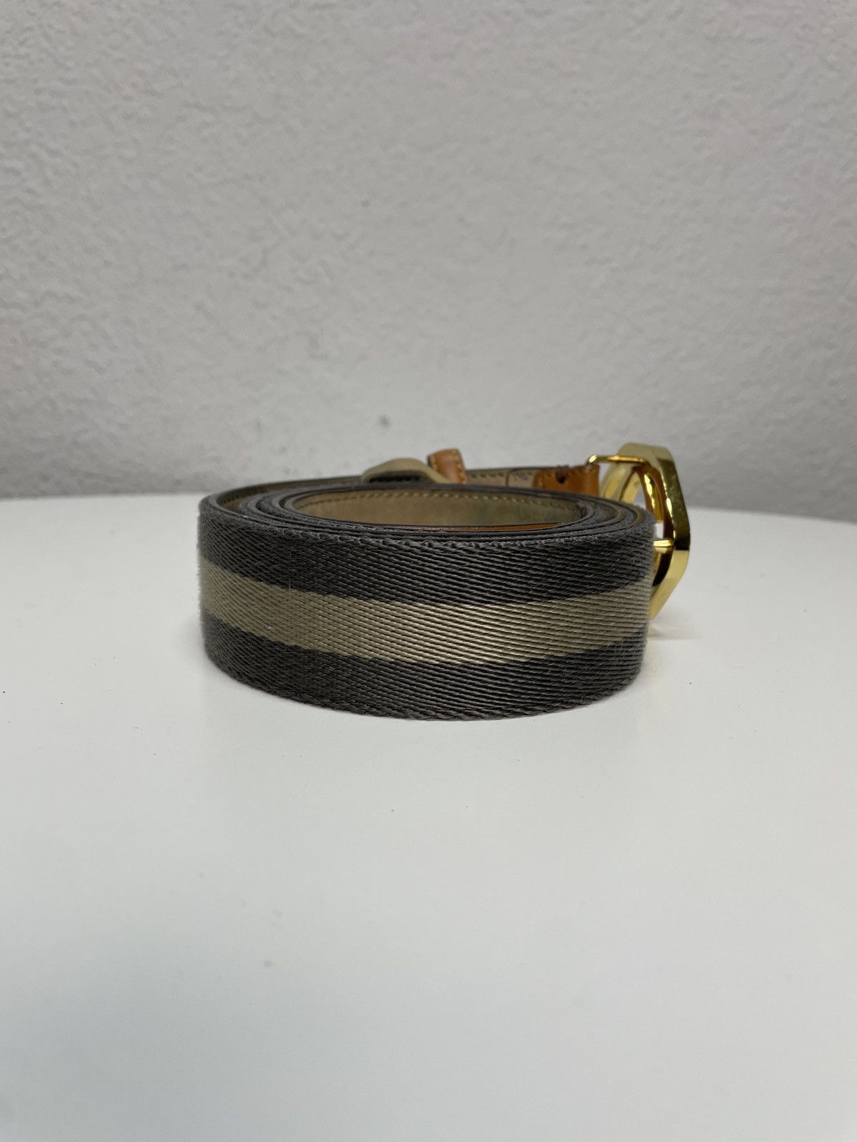 Gucci Gucci Vintage Monogram Gold Logo Bukle Leather x Canvas Mix Size 34 - 6 Thumbnail