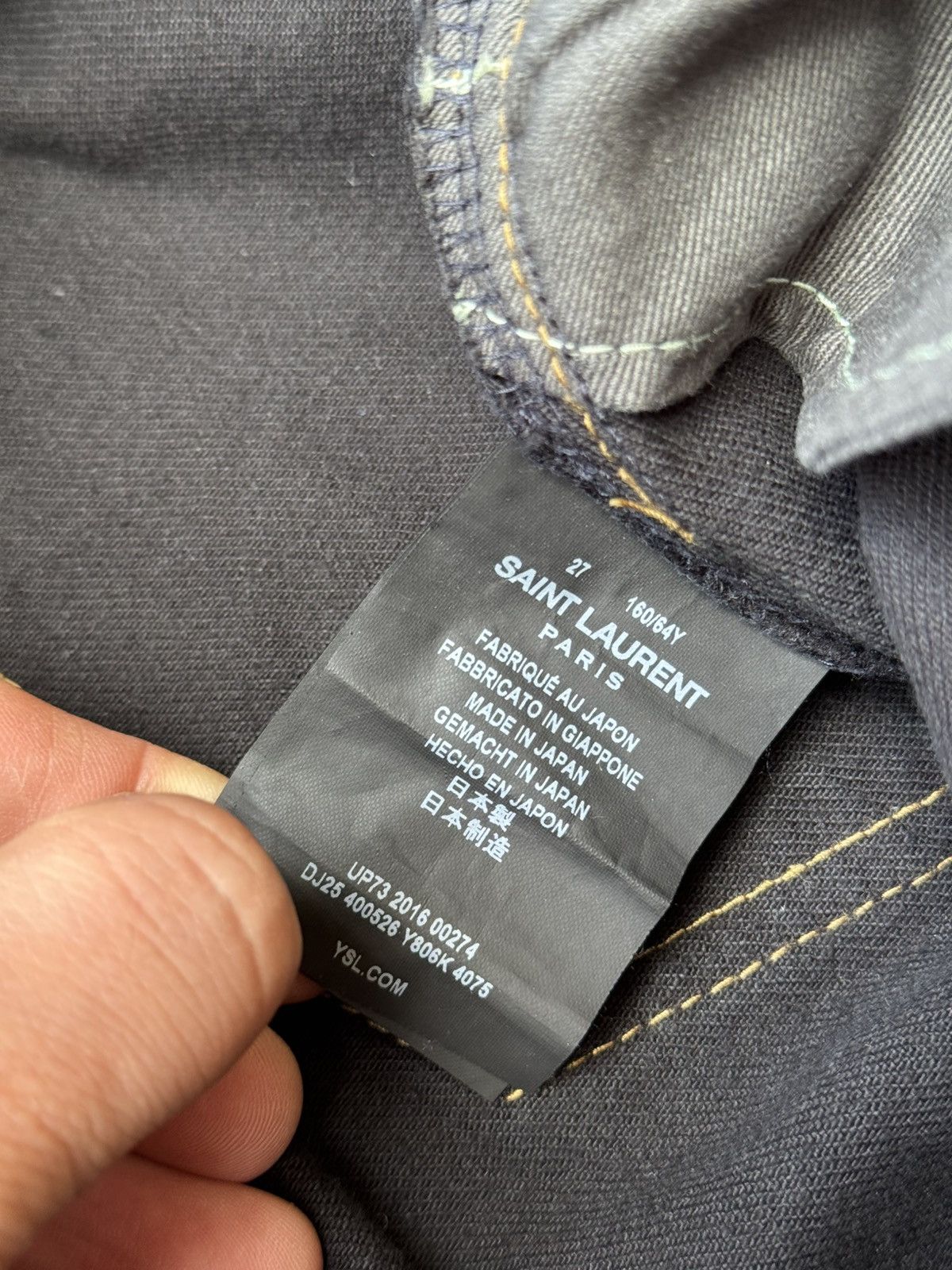 Saint Laurent Paris × Yves Saint Laurent SAINT LAURENT Trash Overdye JAPAN DENIM Distressed Skinny Size 27" / US 4 / IT 40 - 8 Thumbnail