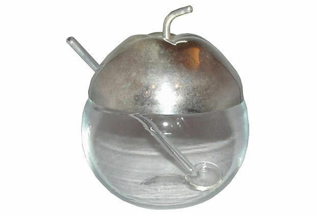 Designer English Silver Plate Apple Condiment Jar Size ONE SIZE - 1 Thumbnail