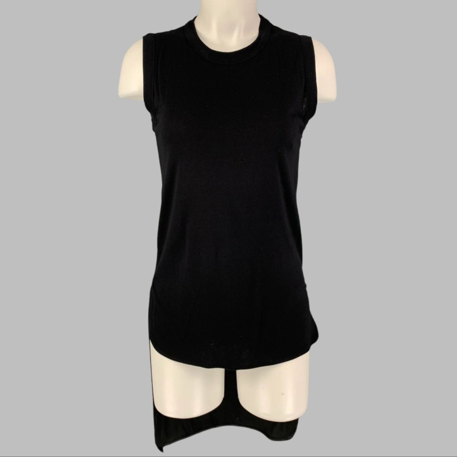 Size XXS Black Viscose Silk Mixed Fabrics Dress Top