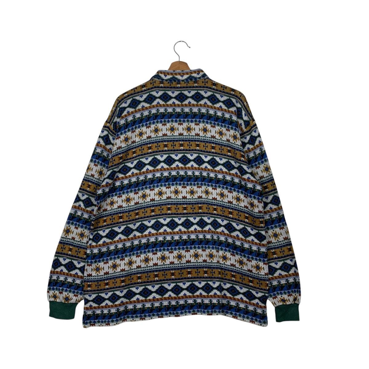 Adidas 90’s ADIDAS Motif Design Half Button Polo Jumper #2092-C91 Size US L / EU 52-54 / 3 - 8 Thumbnail