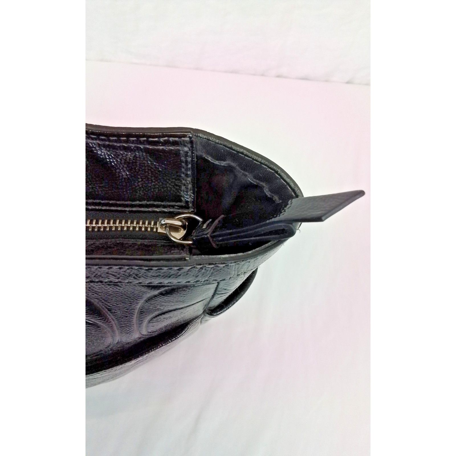 Coach Coach Gallery Tote Bag Black Patent Leather Signature C Size ONE SIZE - 12 Thumbnail