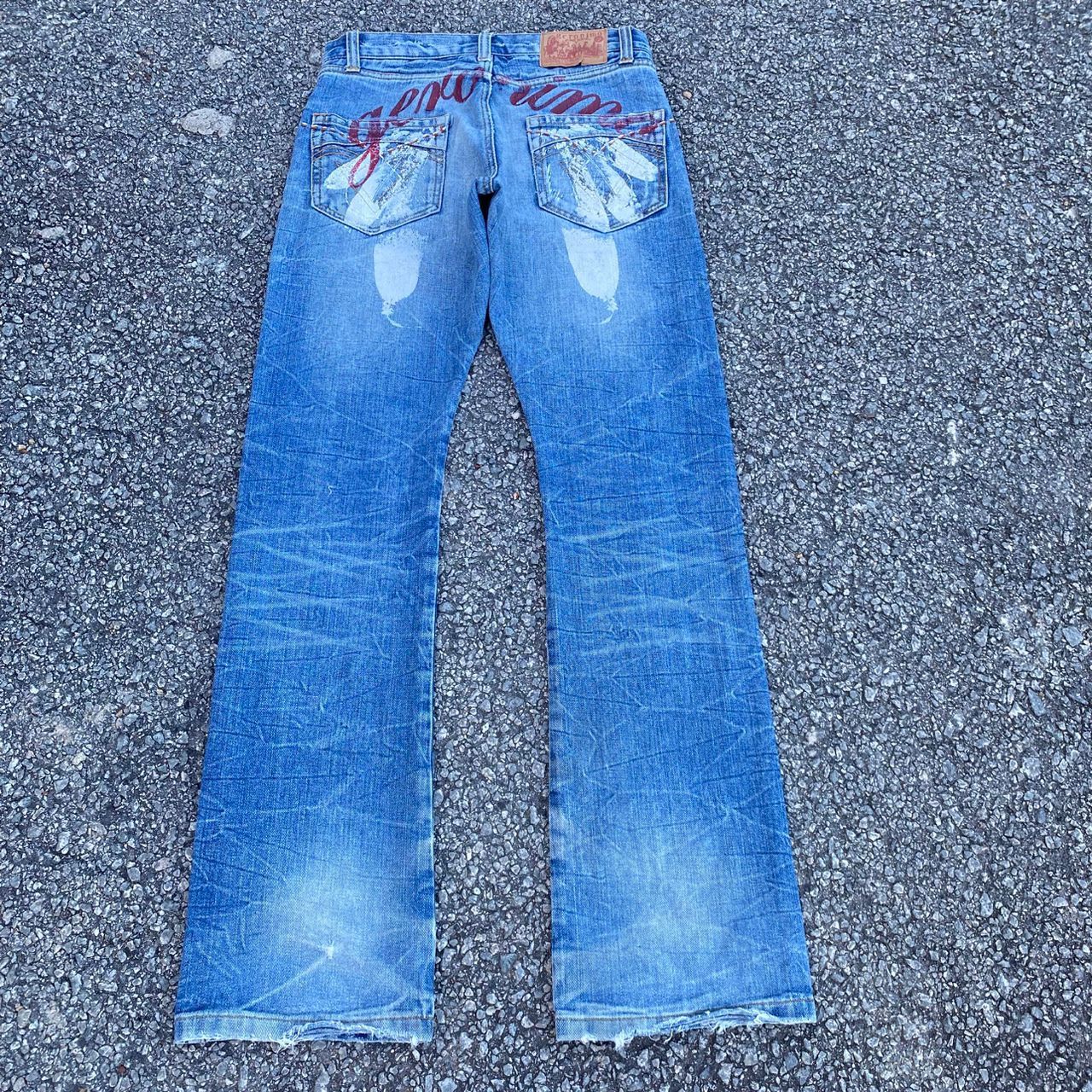 Japanese Brand Vintage Geronimo Indiana American Culture Flare Denim Size US 31 - 4 Thumbnail