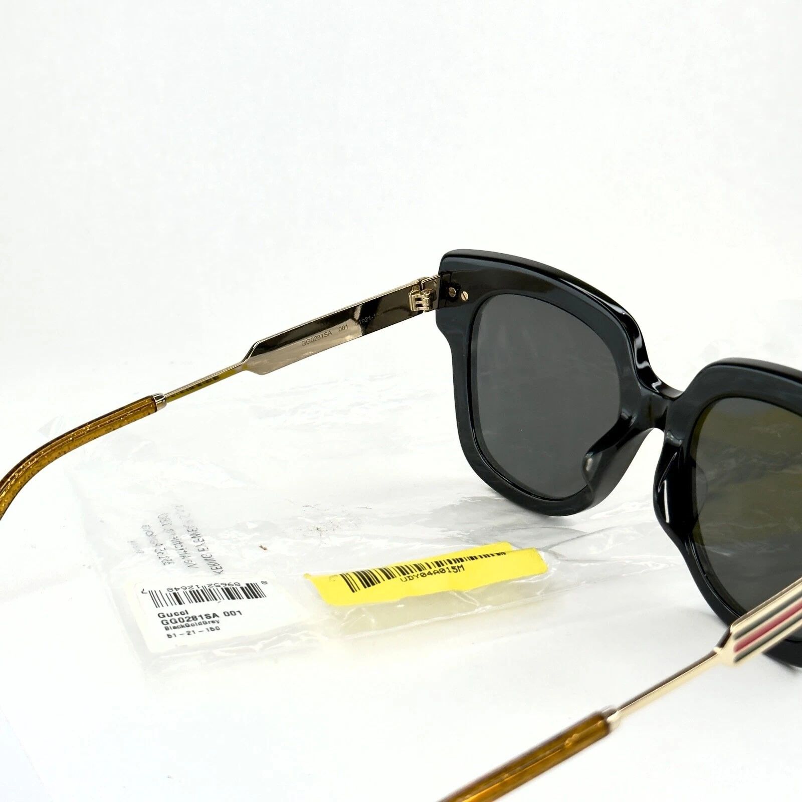 Gucci GUCCI GG0281S WEB 0281 Gold Etched Black Glitter 