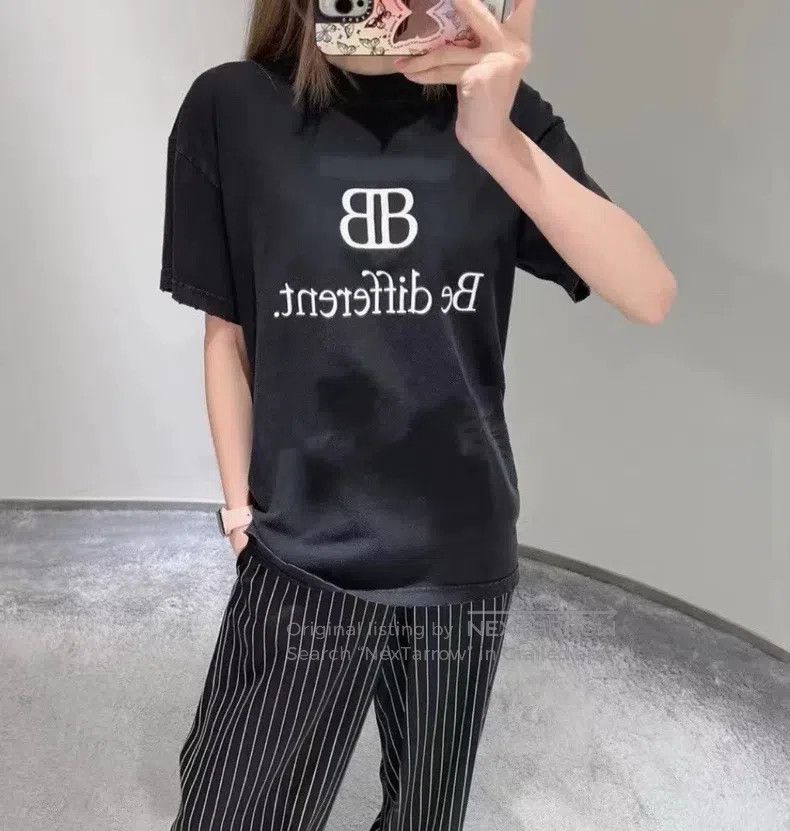 Balenciaga Balenciaga Logo Embroidery Round Neck Short Sleeve Black T Size US XS / EU 42 / 0 - 6 Thumbnail