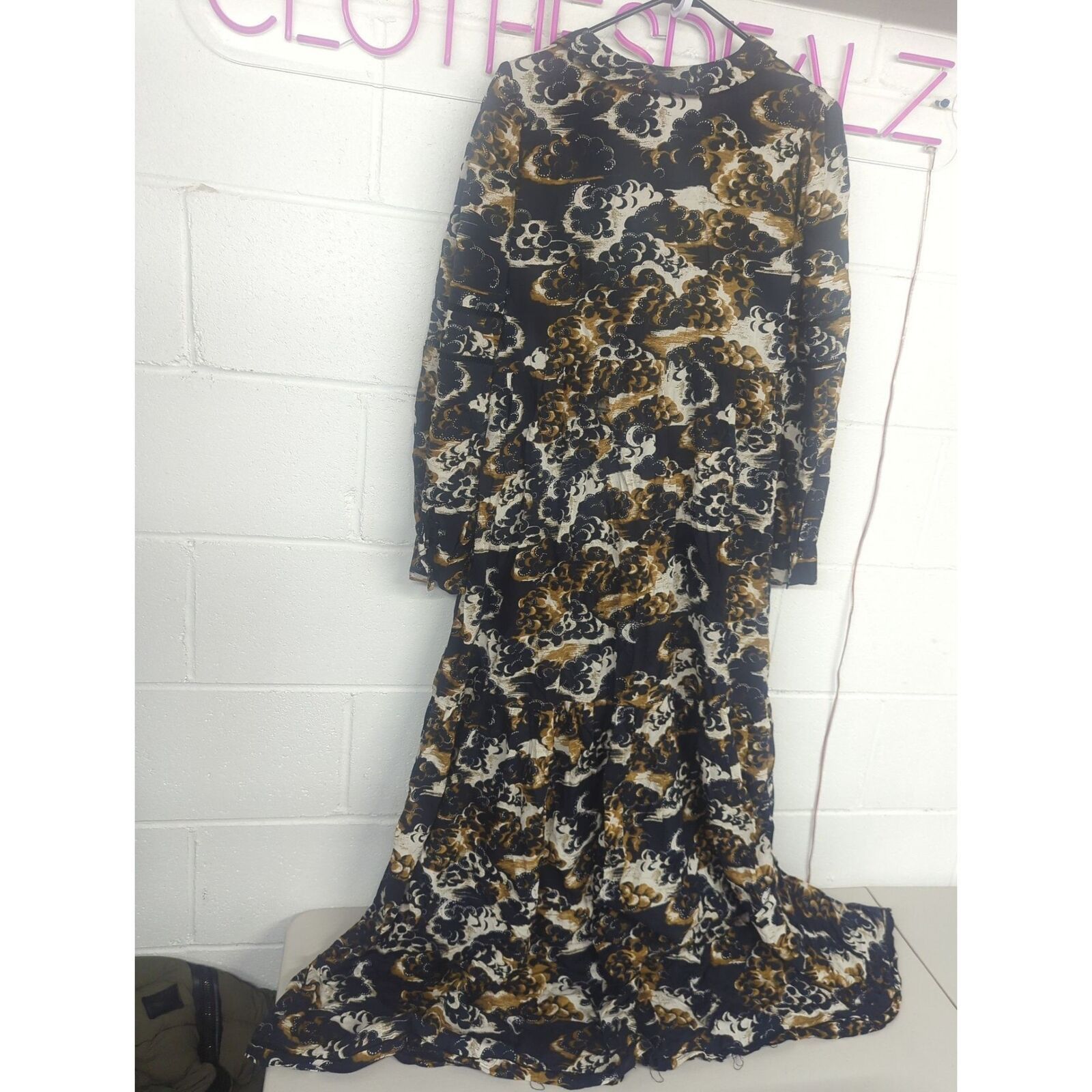 Scotch & Soda rtr Scotch & soda small rust black floral Long Sleeve dress Size S / US 4 / IT 40 - 7 Thumbnail