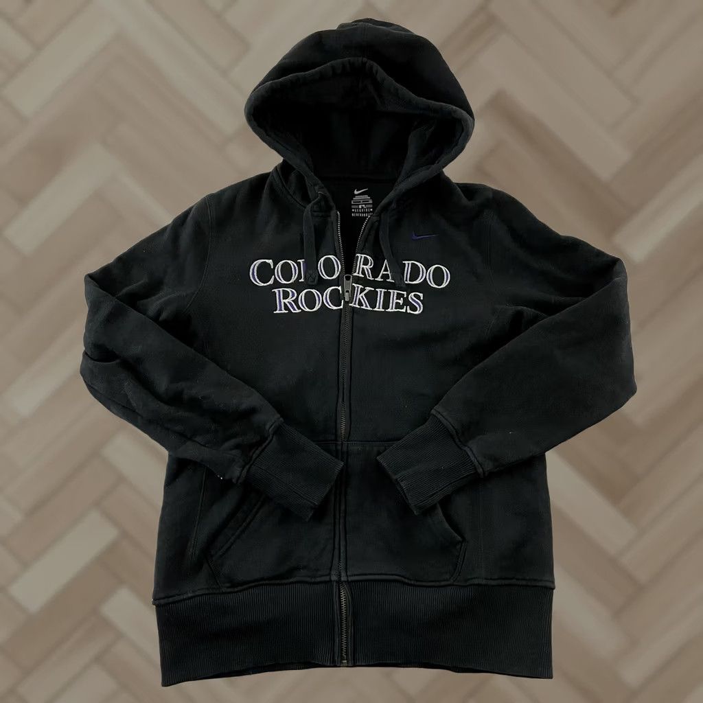 Nike Nike Rockies Embroidered Full Zip Hoodie Women's Small Black Size S / US 4 / IT 40 - 1 Thumbnail