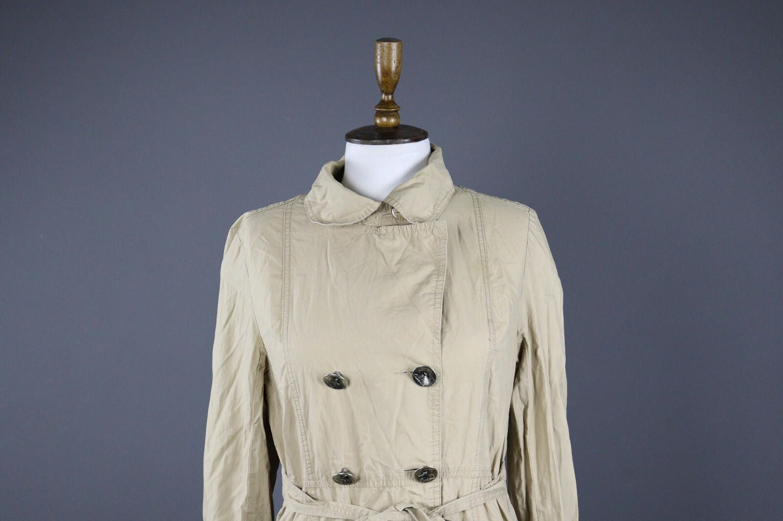 Designer Cop Copine Casual Double Belted Trench Coat Jacket Size 2 Size XS / US 0-2 / IT 36-38 - 3 Thumbnail