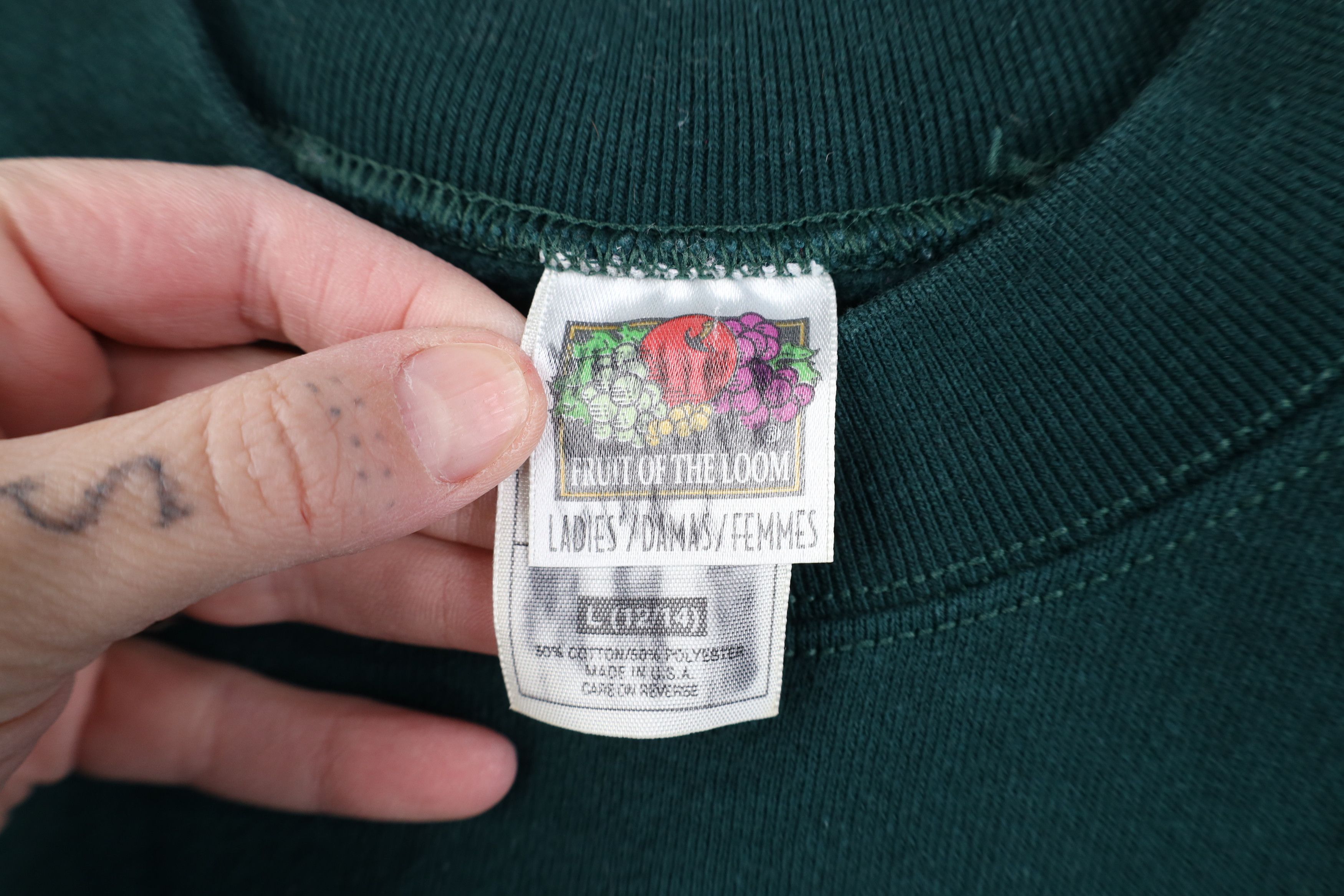 Vintage Vintage 90s Streetwear Crewneck Sweatshirt Hunter Green USA Size L / US 10 / IT 46 - 4 Thumbnail