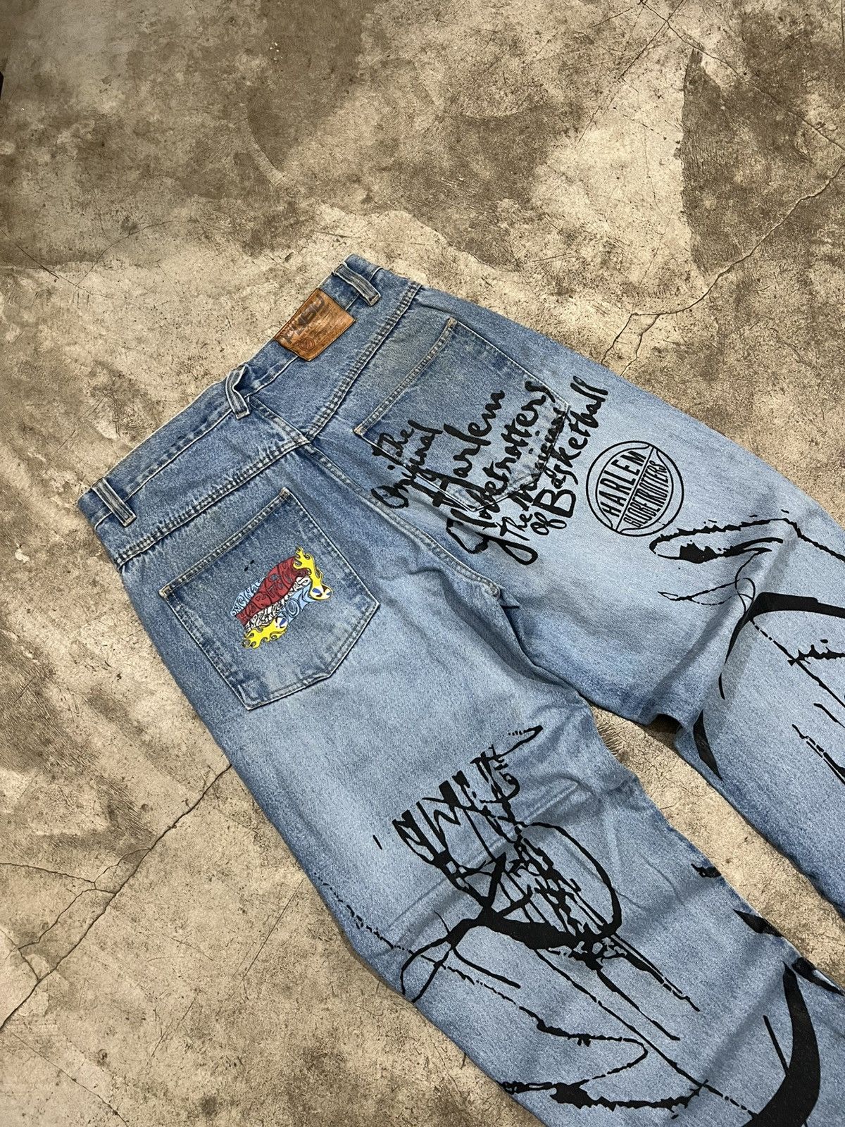 Fubu Y2K Hiphop Style Rare Fubu Harlem Globetrotters Denim Pants Size US 34 / EU 50 - 4 Thumbnail