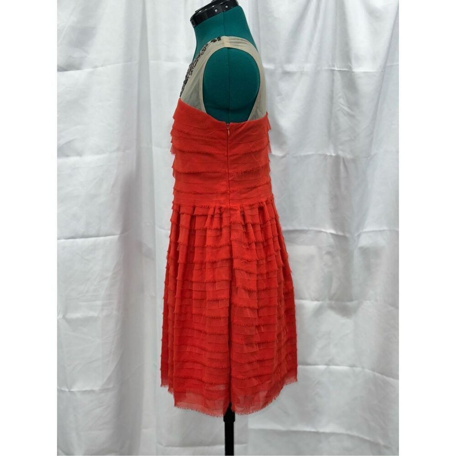 Other Jolie Moi red tiered mesh dress with embellished top | US 6 Size M / US 6-8 / IT 42-44 - 4 Thumbnail