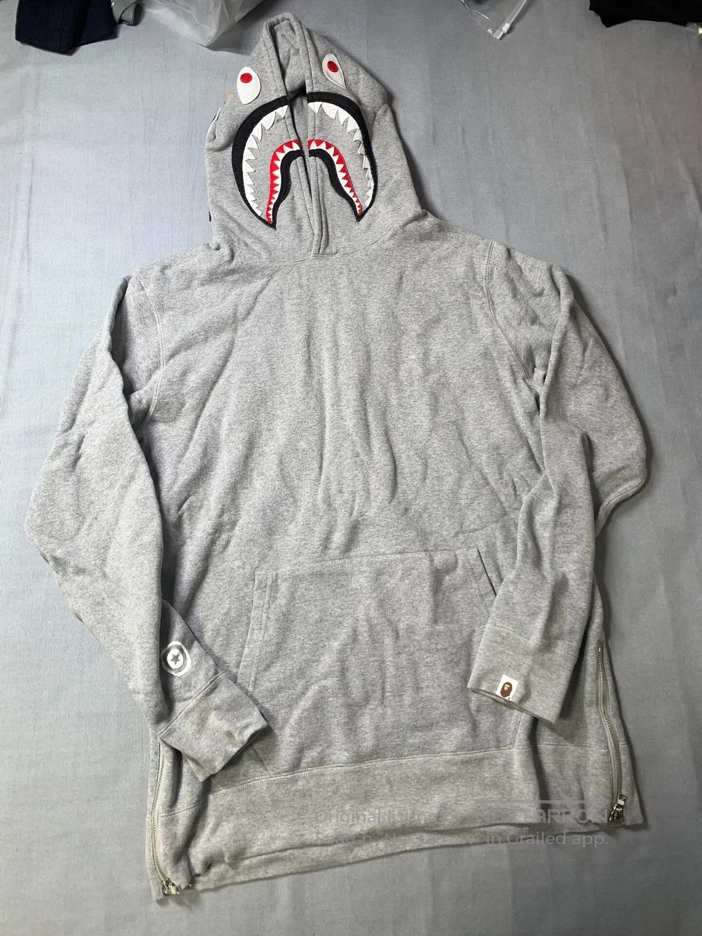 Bape Bape Gray Shark Hoodie. Size US L / EU 52-54 / 3 - 3 Thumbnail