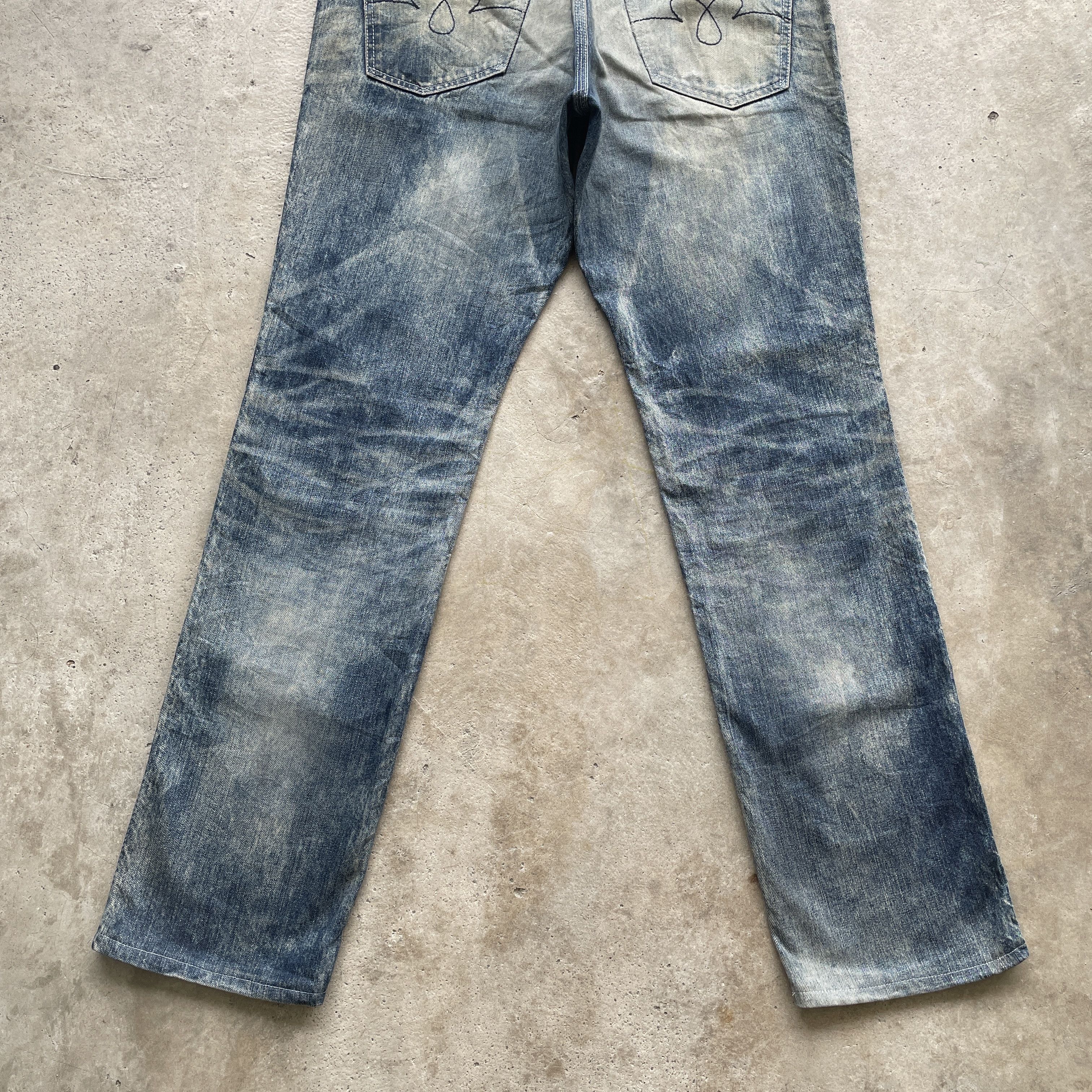 Japanese Brand W35 VINTAGE BLUEWAY RUSTY DISTRESSED JEANS FADED JAPAN PANTS Size US 35 - 14 Thumbnail