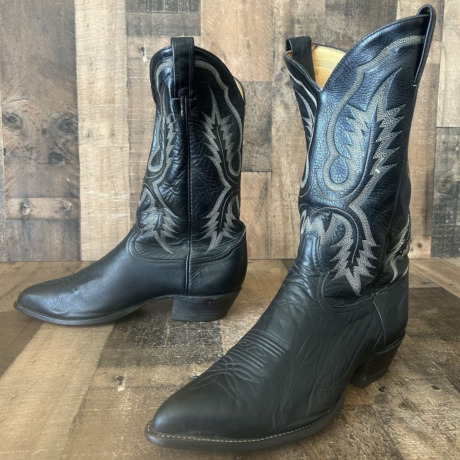 Tony Lama Tony Lama Vintage Classic Black Cowboy Boots Mens 10.5 EE Size US 10.5 / EU 43-44 - 3 Thumbnail